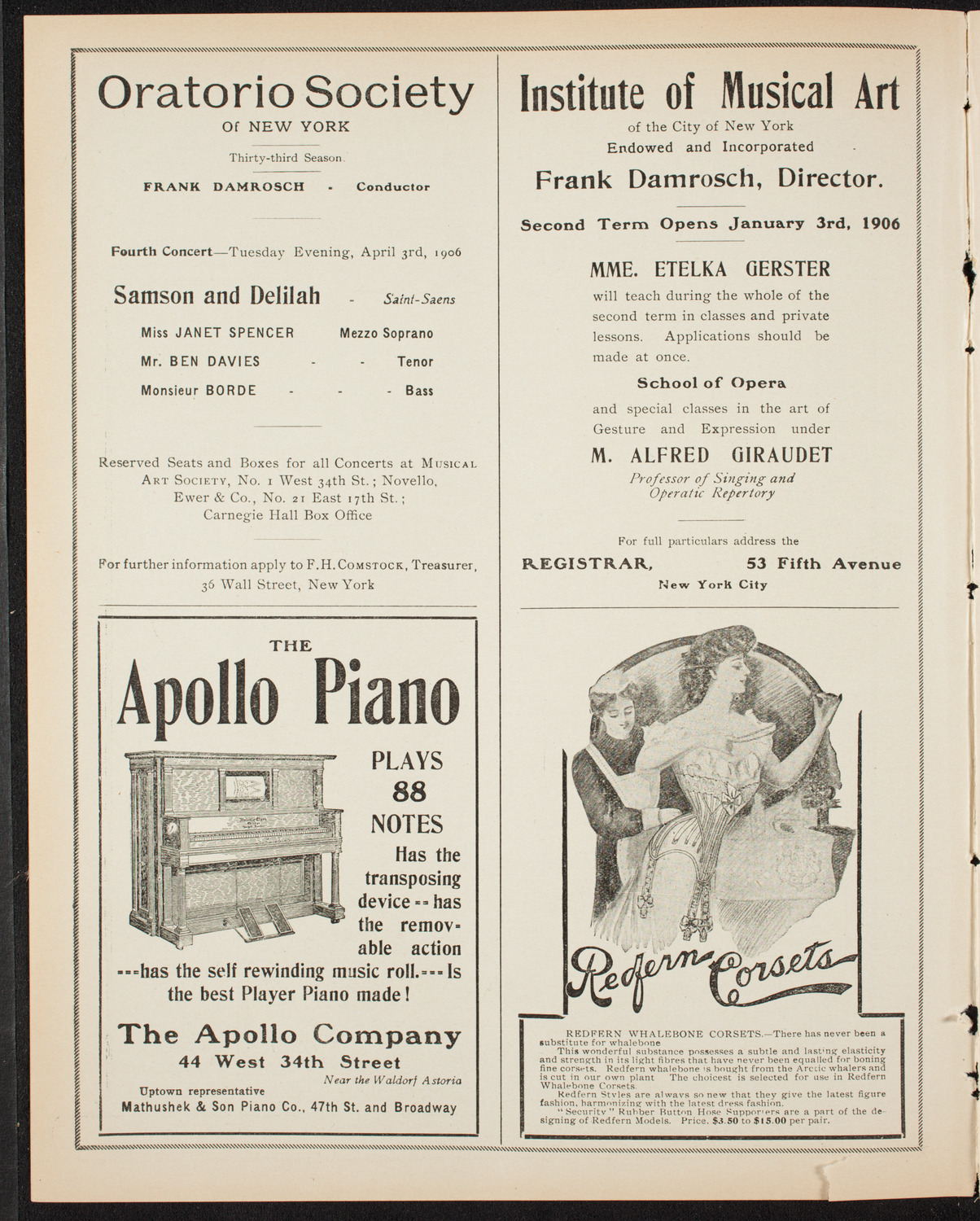 Elmendorf Lecture: The Rhine, March 5, 1906, program page 2