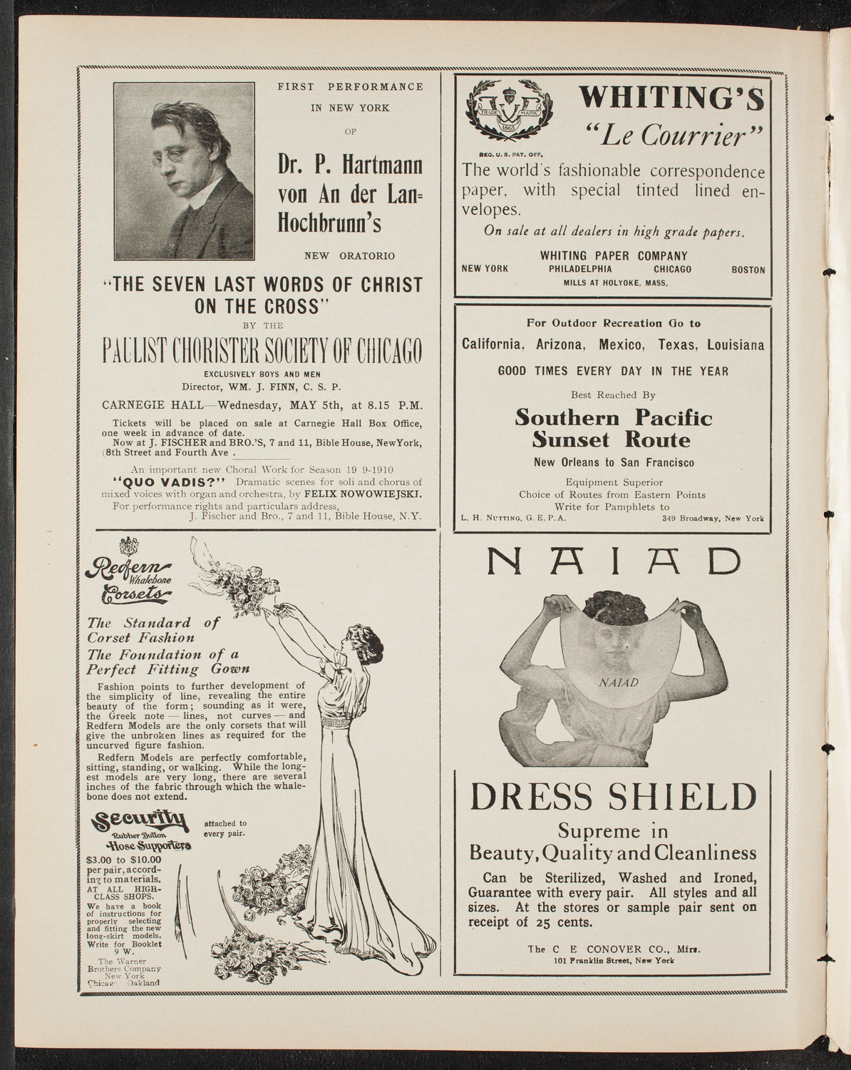 Oratorio Society of New York, April 8, 1909, program page 2
