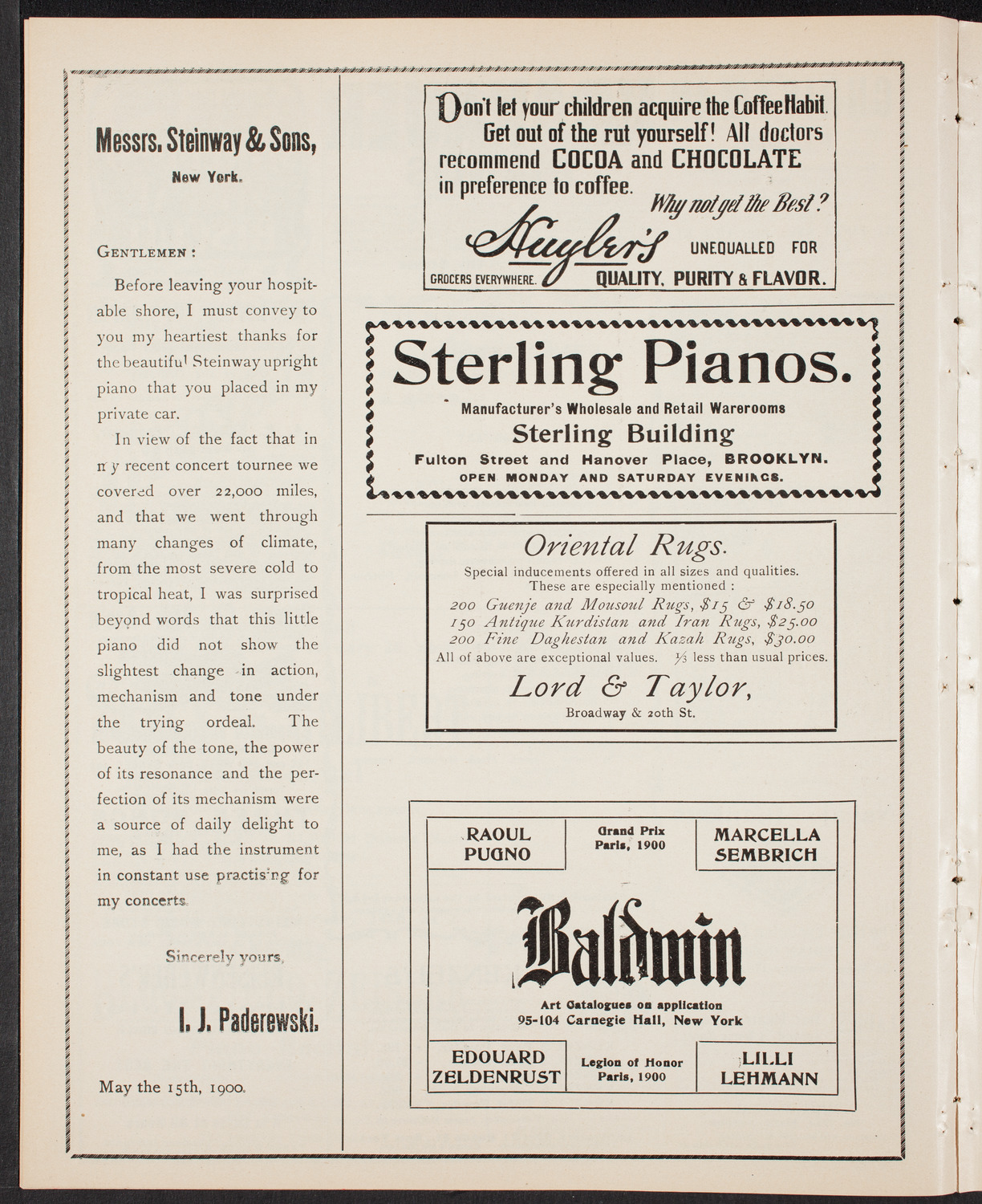 New York Philharmonic, February 13, 1903, program page 4