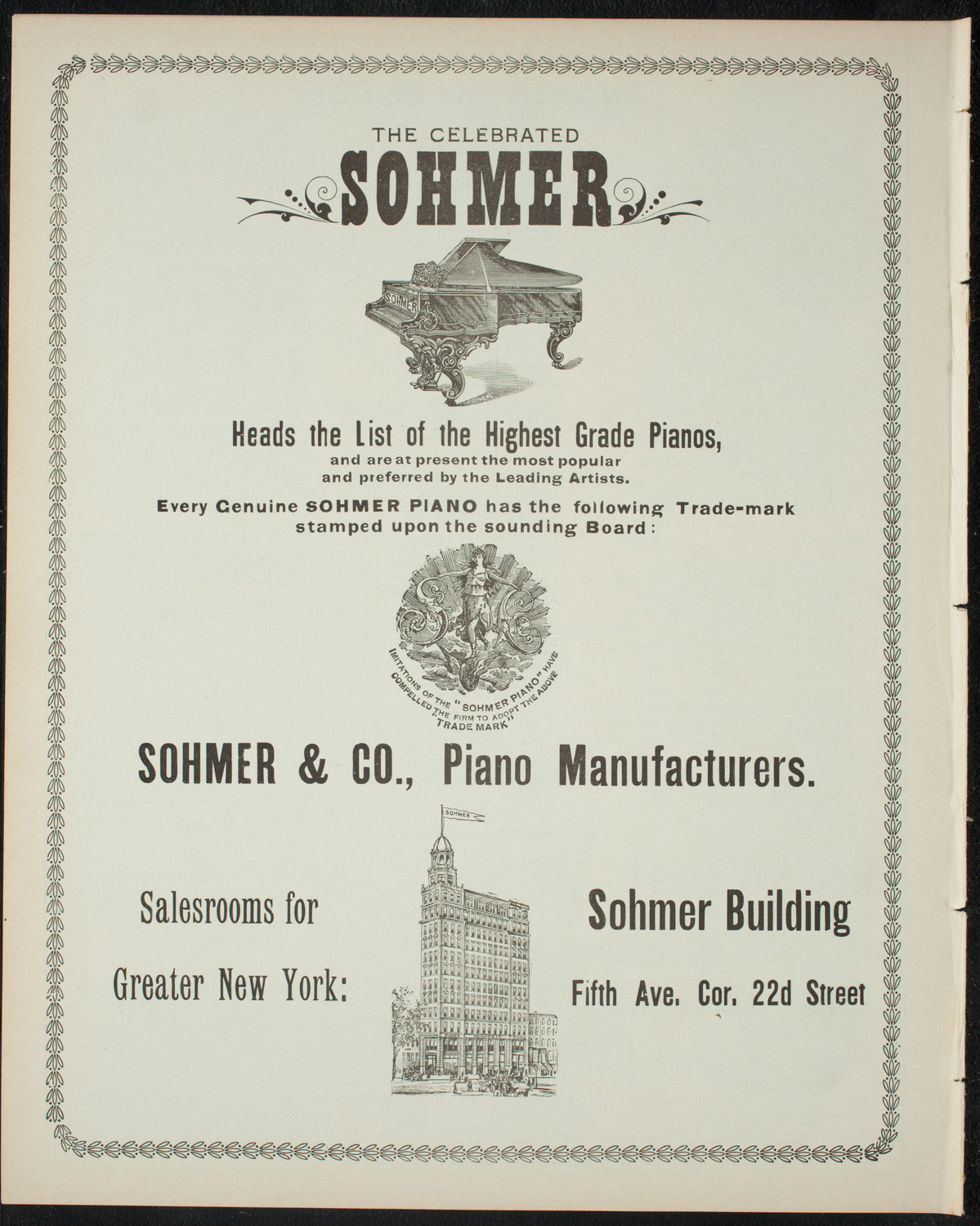 Veltin Alumni "Song Folio", April 21, 1898, program page 8