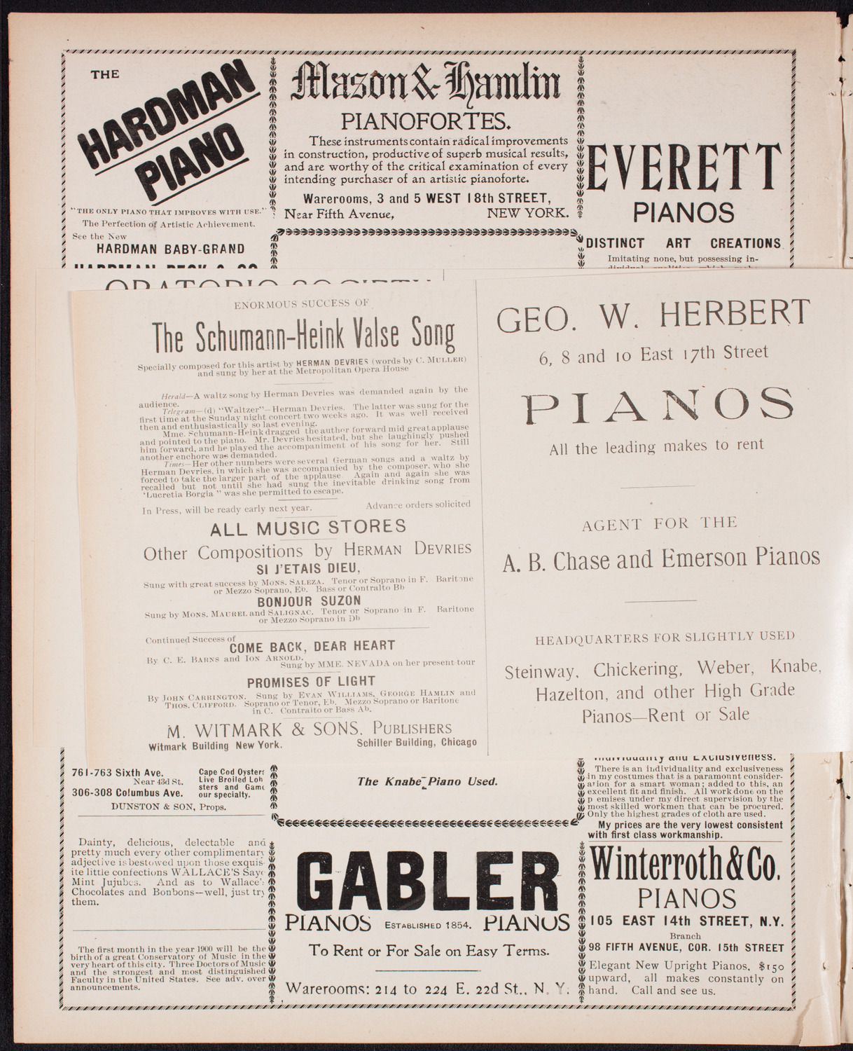 New York Philharmonic, January 6, 1900, program page 10