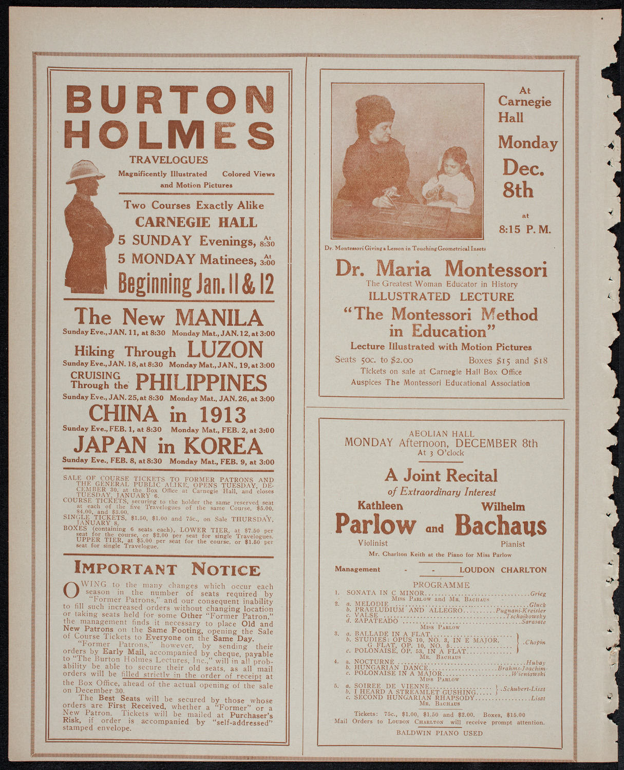 Elmendorf Lecture: The Edge of the Balkan States, December 7, 1913, program page 10