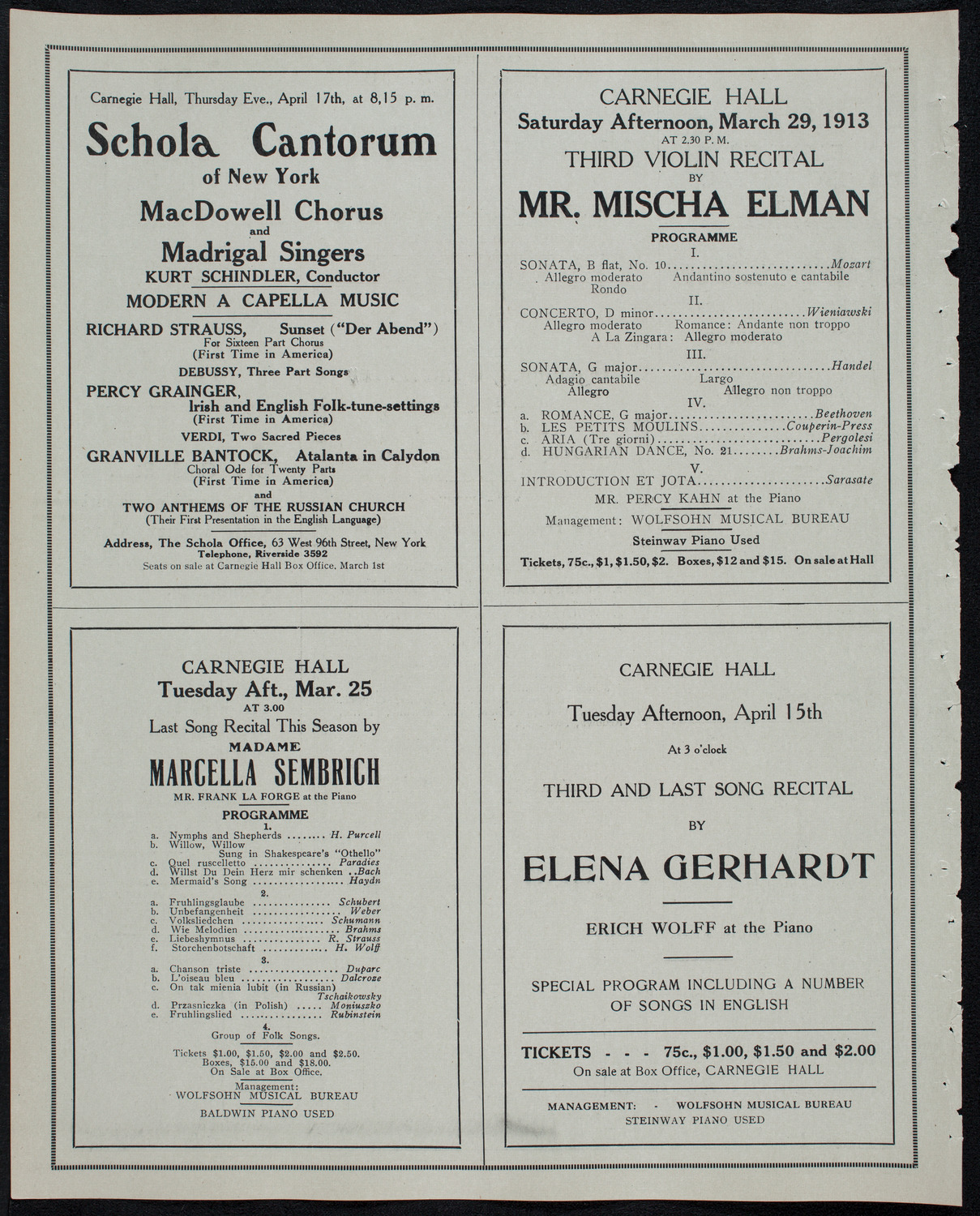 Musical Art Society of New York, March 11, 1913, program page 10