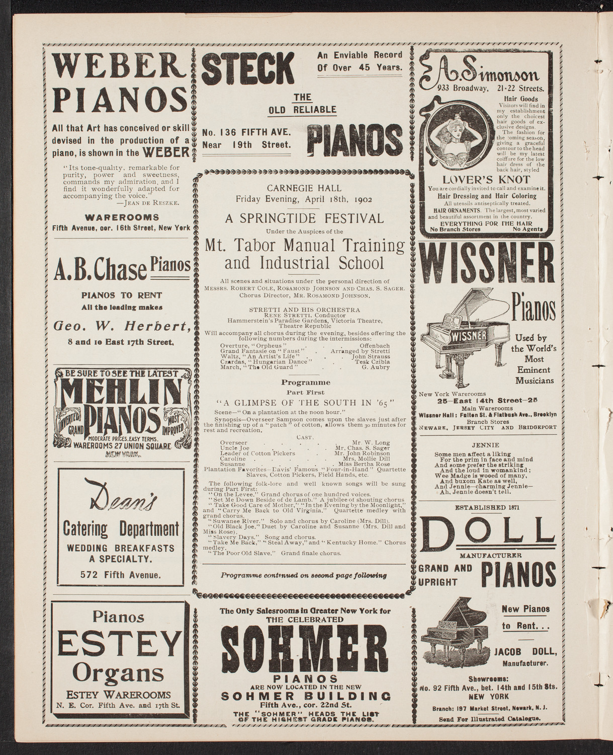 Benefit: Mt. Tabor Manual Training and Industrial School, April 18, 1902, program page 6