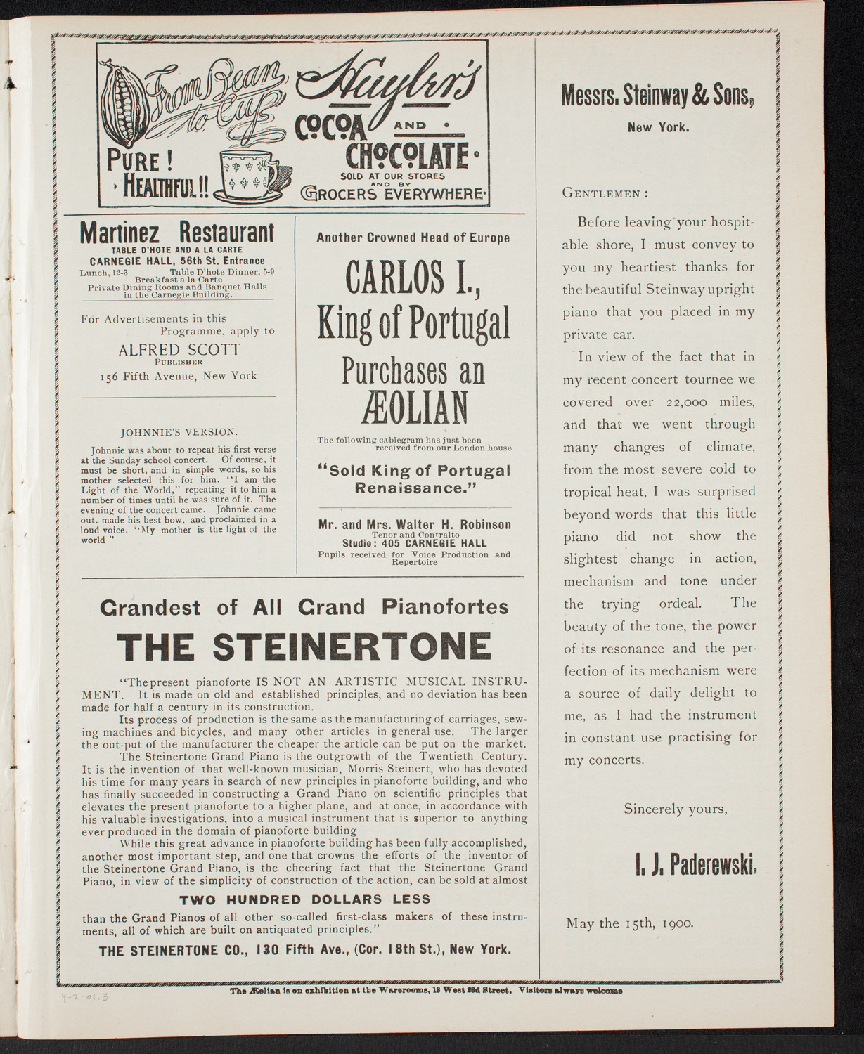 Brooklyn Oratorio Society, April 2, 1901, program page 5