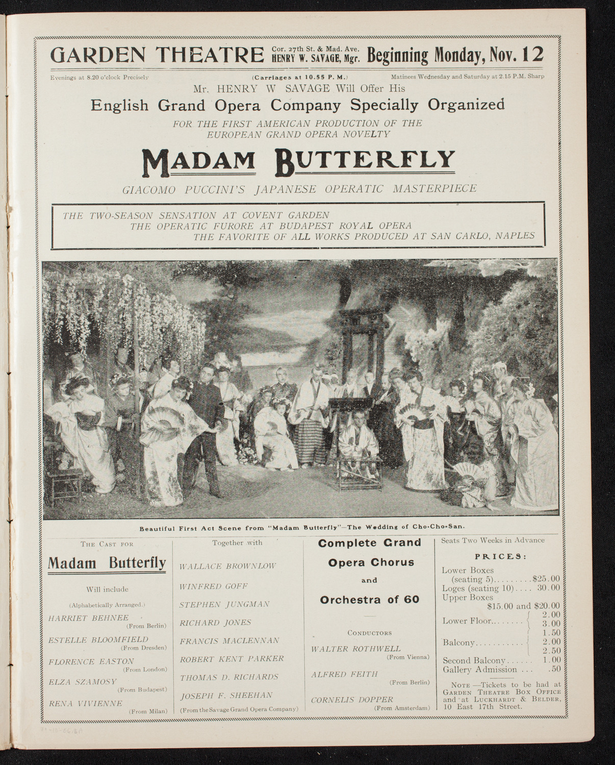 Boston Symphony Orchestra, November 10, 1906, program page 11