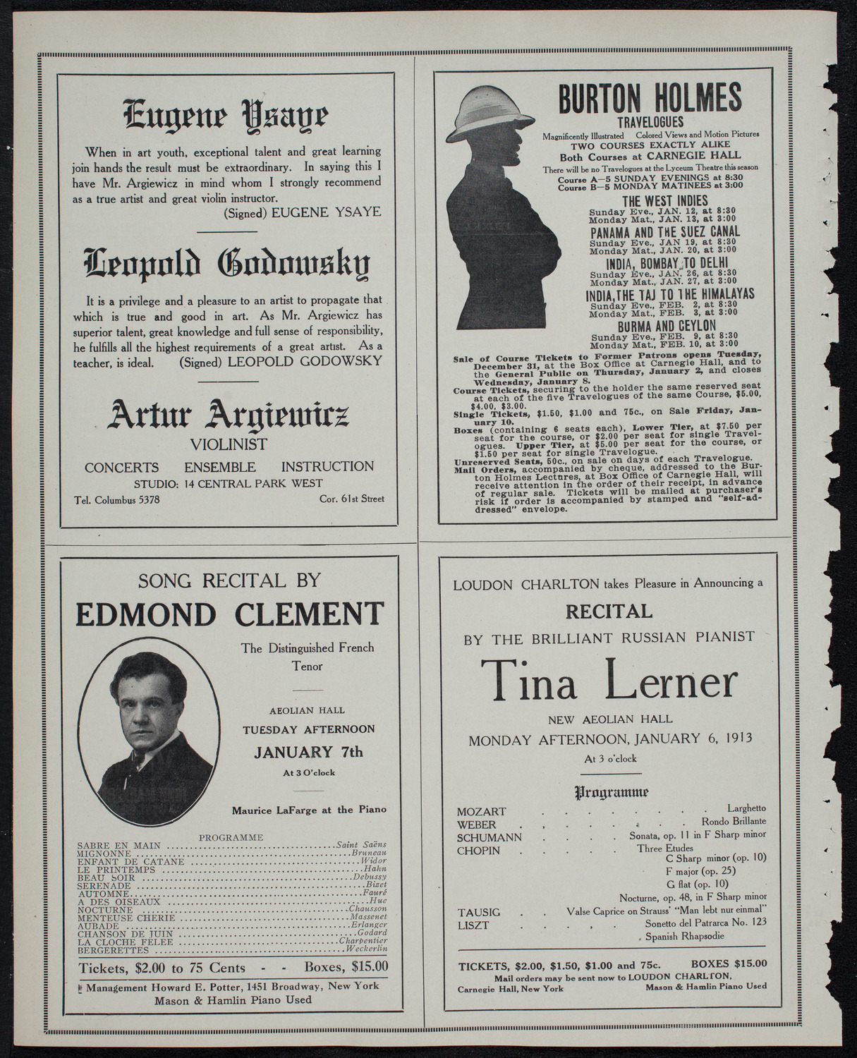 Symphony Concert for Young People: Junior and Senior Orchestras of the Music School Settlement, January 4, 1913, program page 10