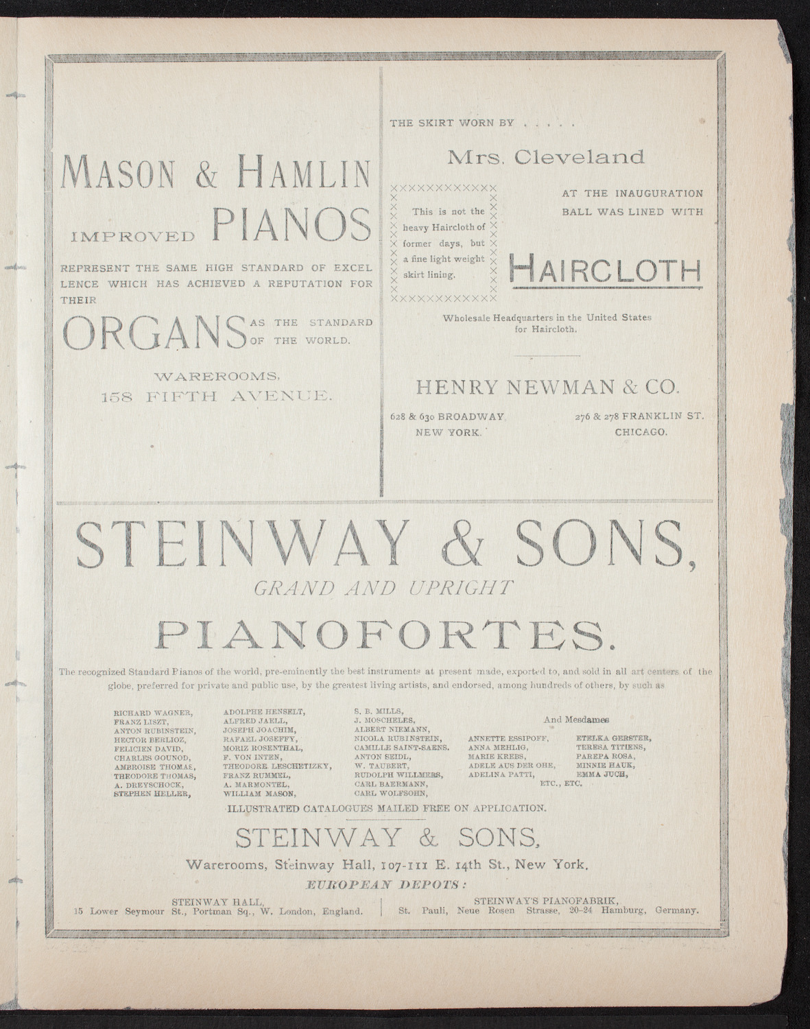 Schmidt-Herbert String Quartet, March 24, 1893, program page 3