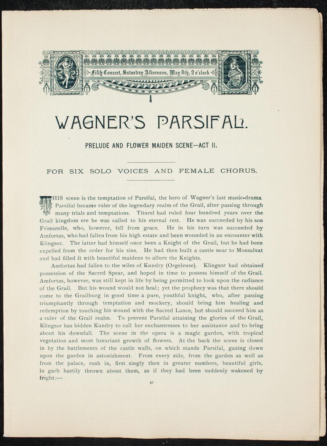 Opening Week Music Festival: Opening Night of Carnegie Hall, May 5, 1891, program notes page 65