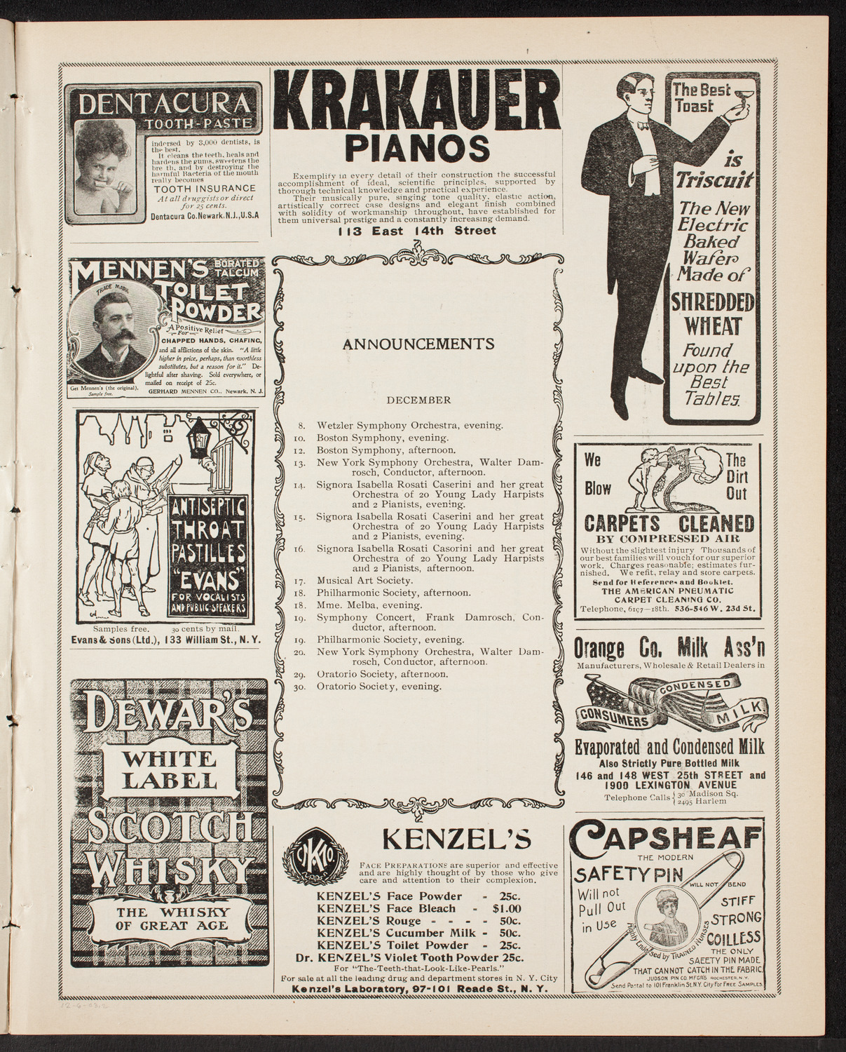 New York Symphony Orchestra, December 6, 1903, program page 3