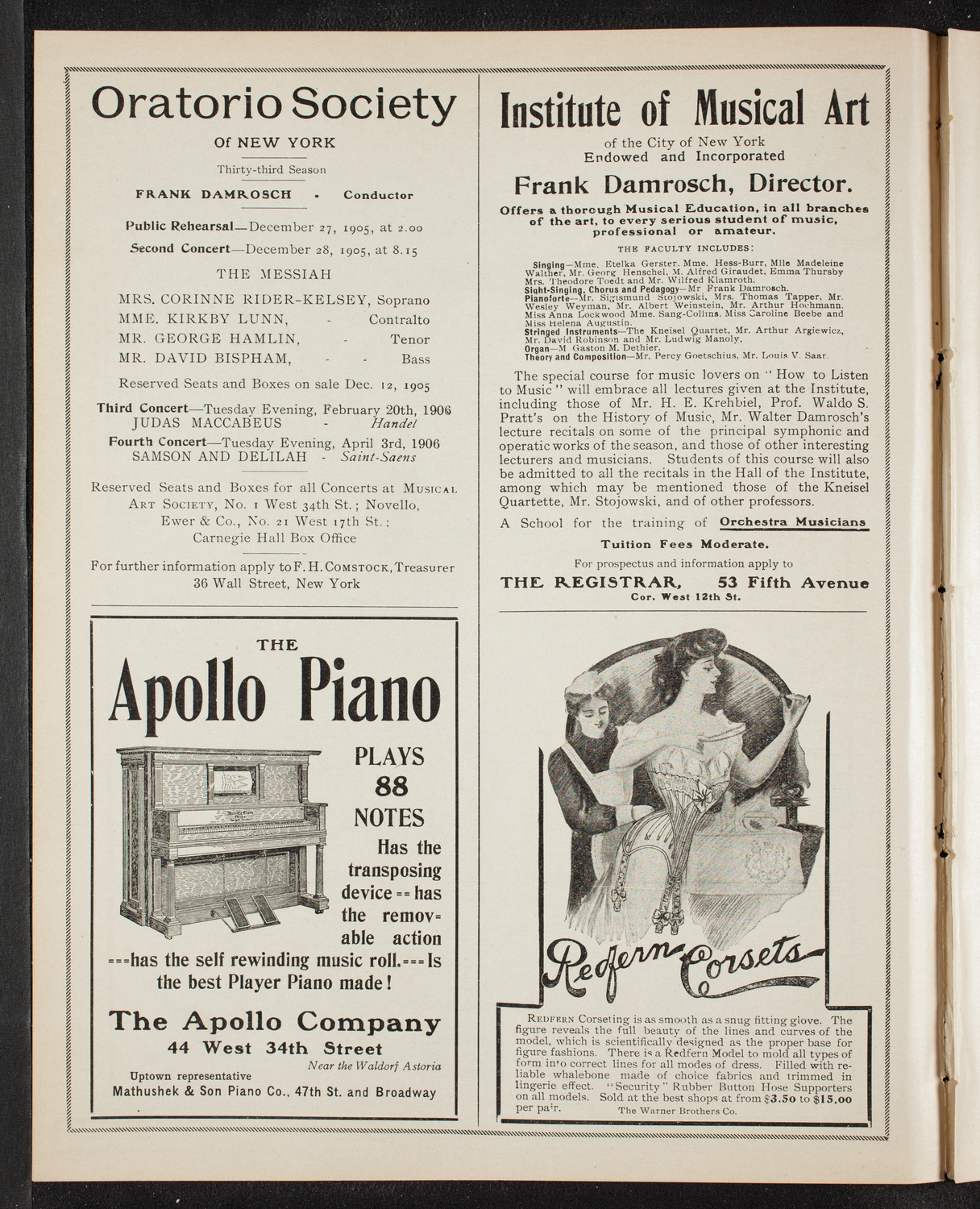 New York Philharmonic, December 16, 1905, program page 2