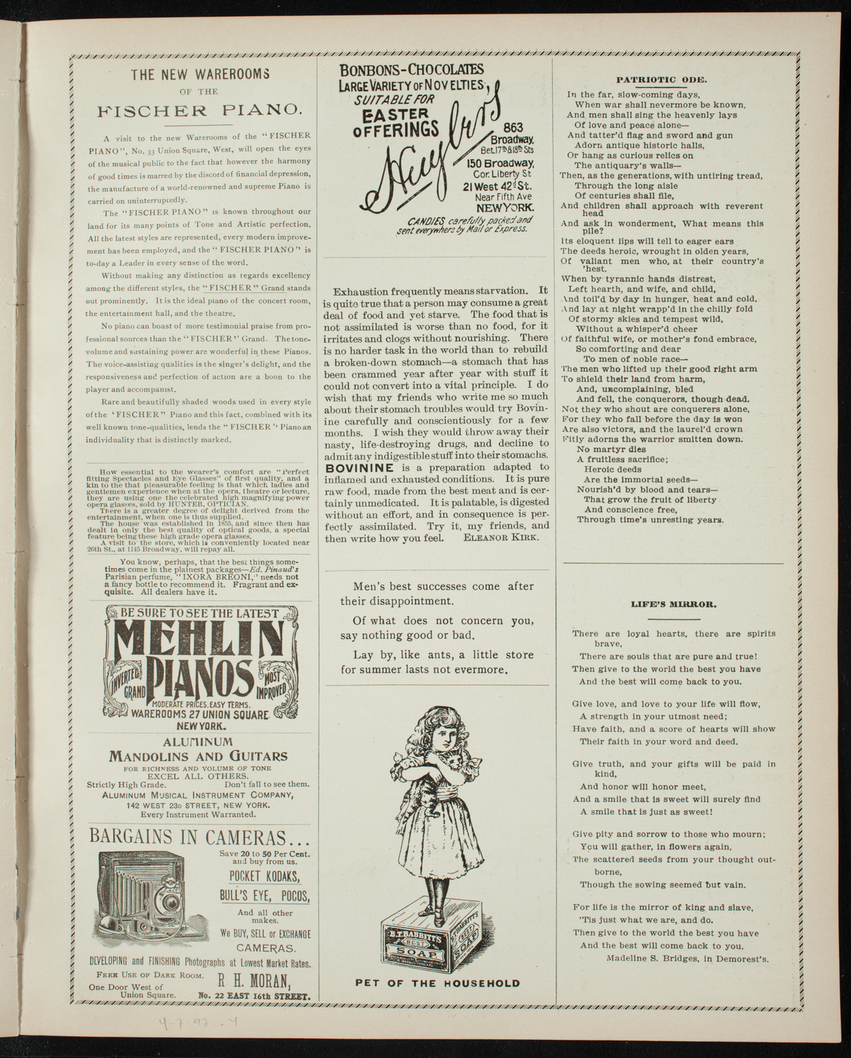 Illustrated Lecture: Evolution of the Earth, April 7, 1897, program page 7
