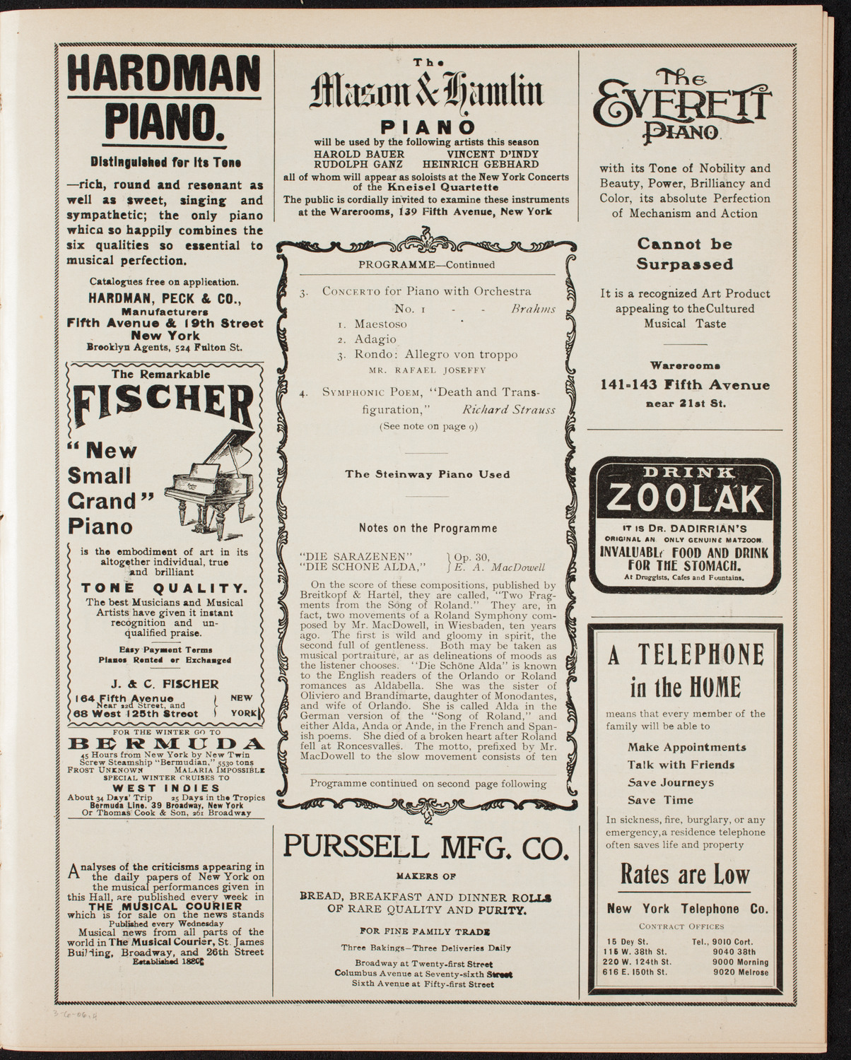 New York Symphony Orchestra, March 6, 1906, program page 7