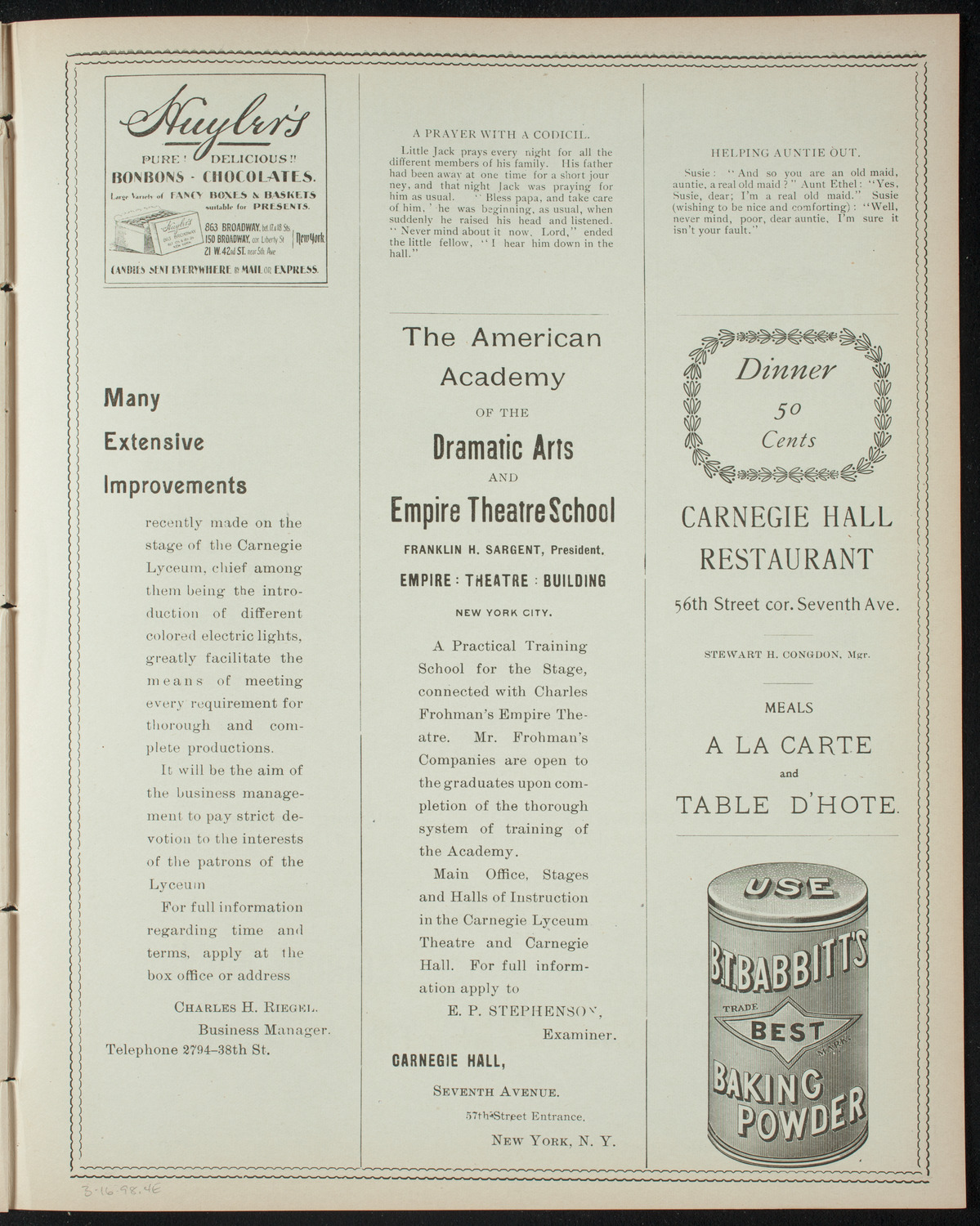 Grand Instrumental Illustration: The Niebelungen Lied and The Wagner Operas, March 16, 1898, program page 7