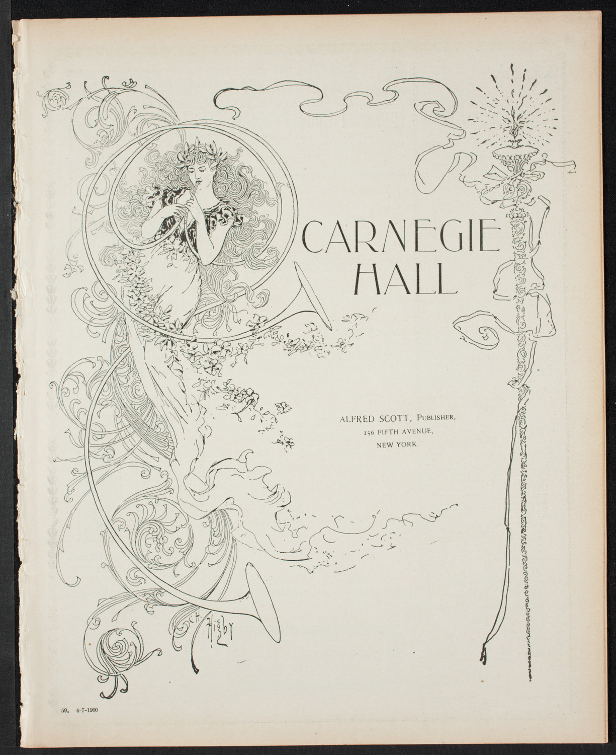 New York Philharmonic, April 7, 1900, program page 1
