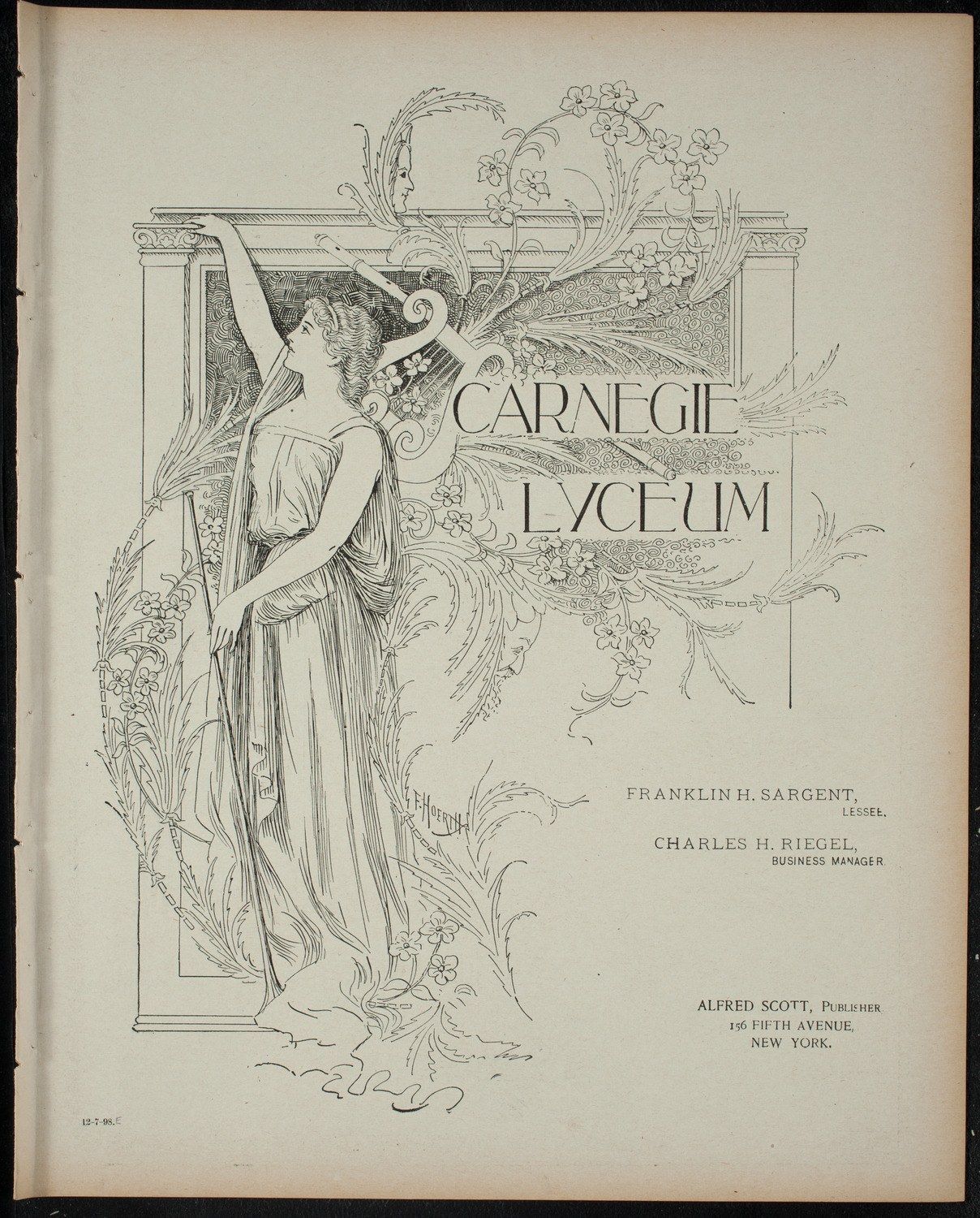 Students of Gustav Levy, December 7, 1898, program page 1