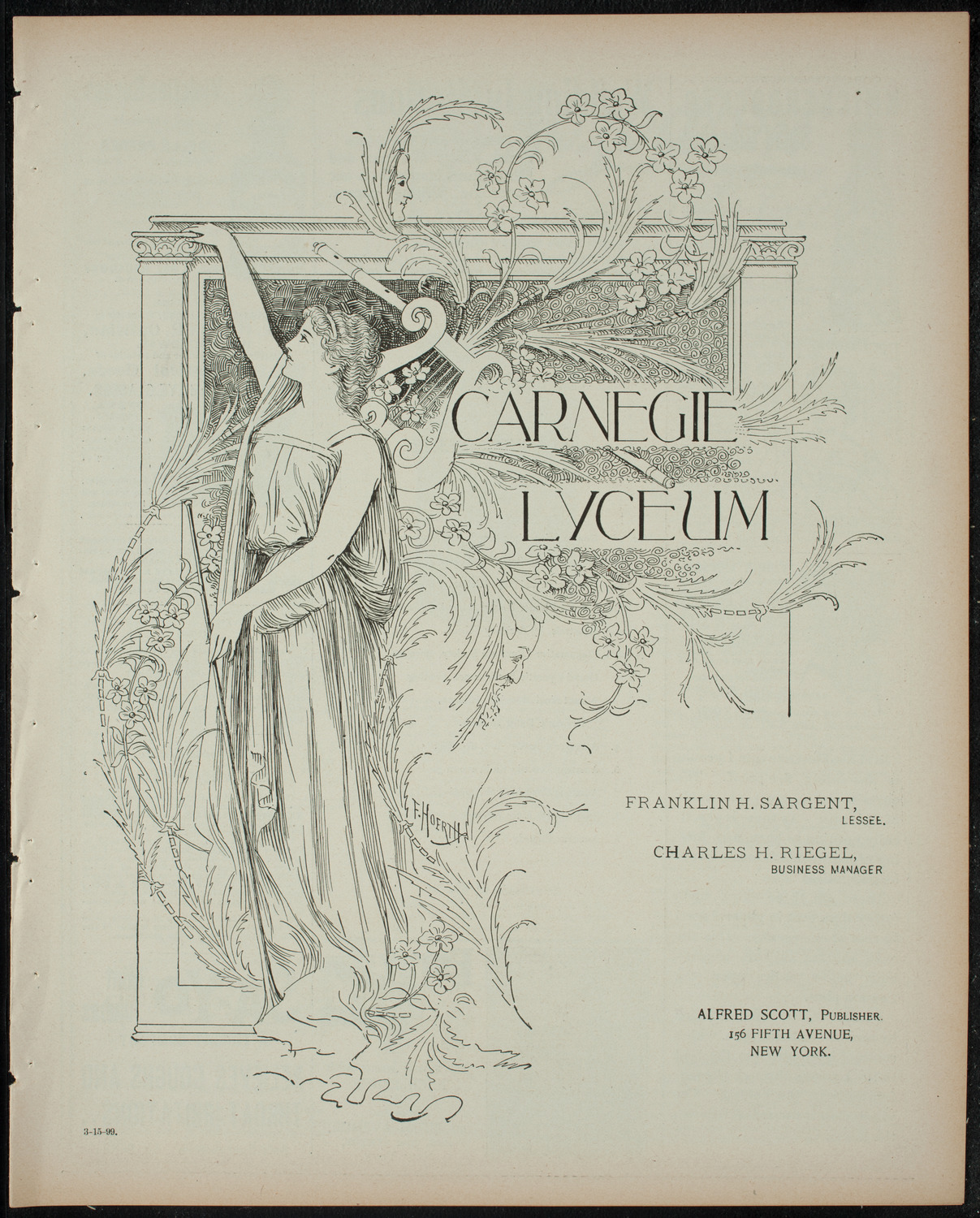 Powers-Arnold Wednesday Morning Musicale, March 15, 1899, program page 1