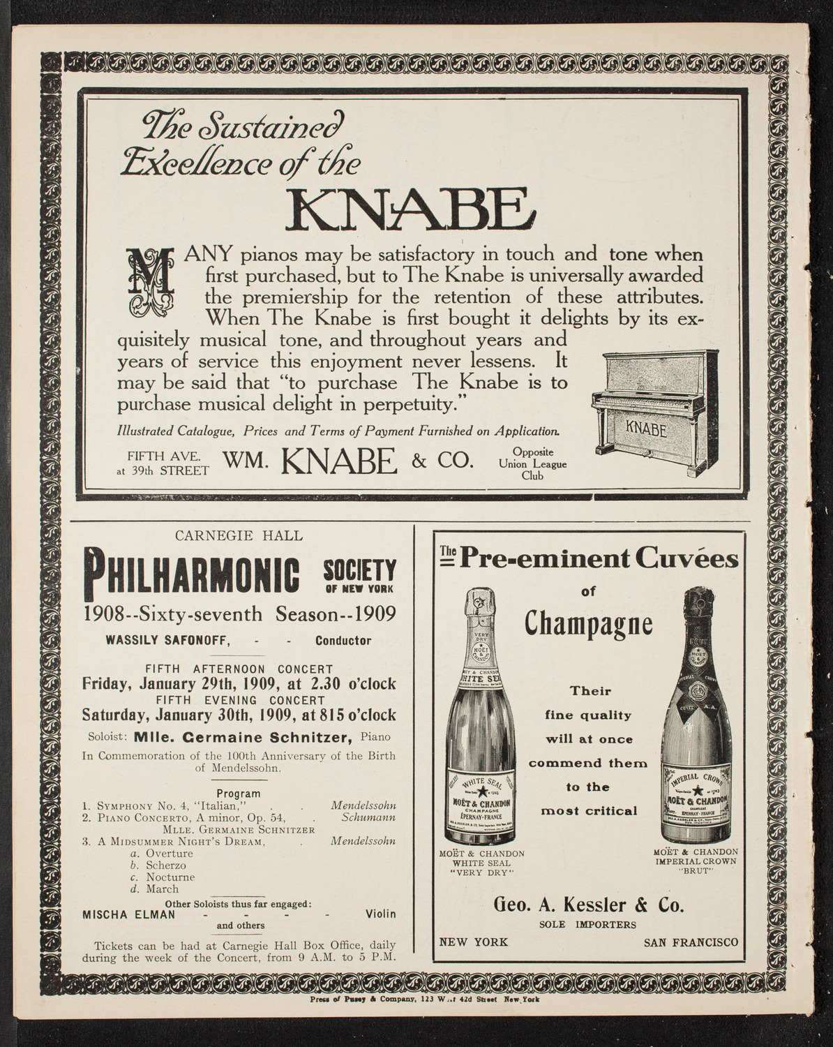 Russian Symphony Society of New York, January 14, 1909, program page 12