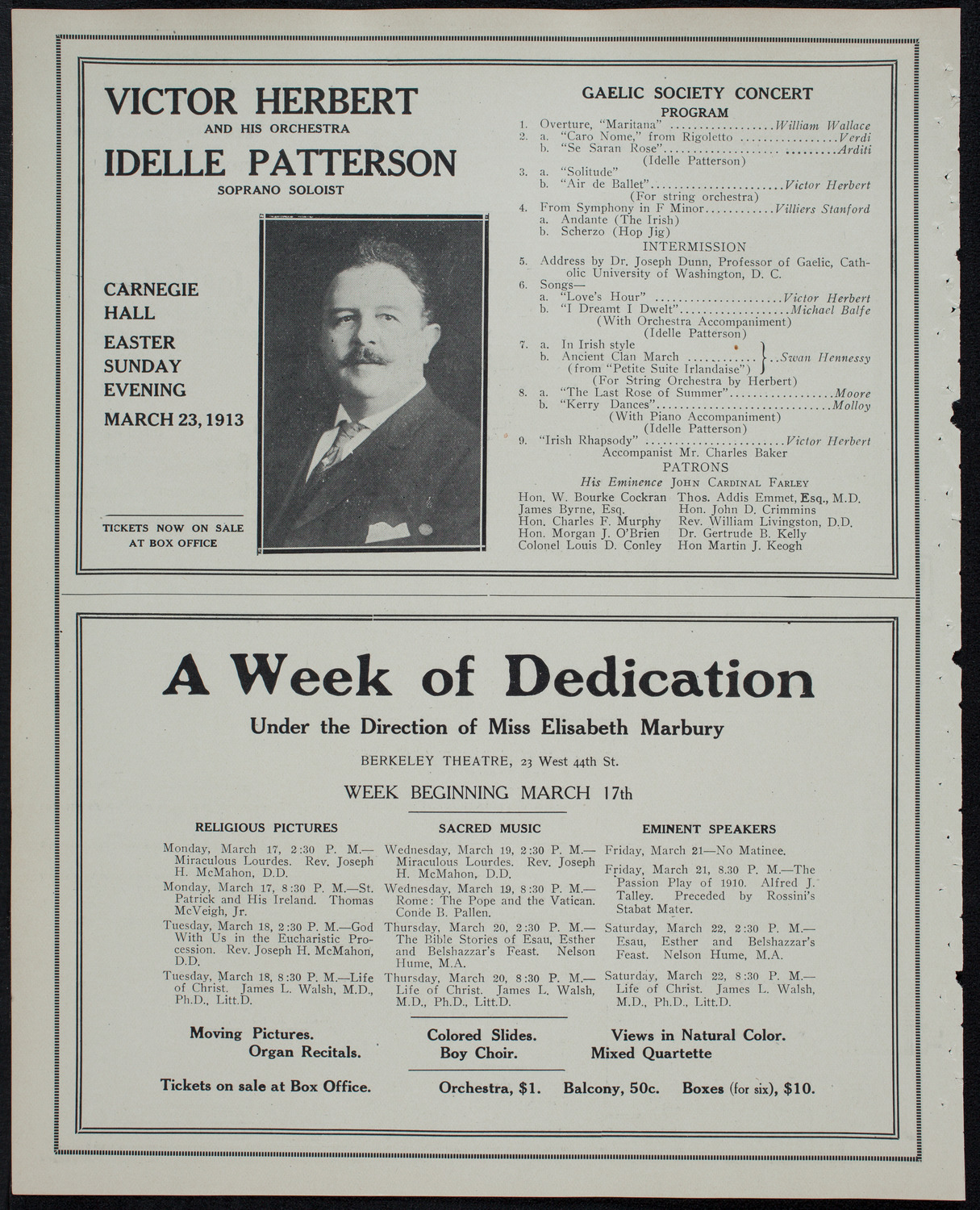 Lecture by Rev. T.J. Shealy, S.J., March 16, 1913, program page 10