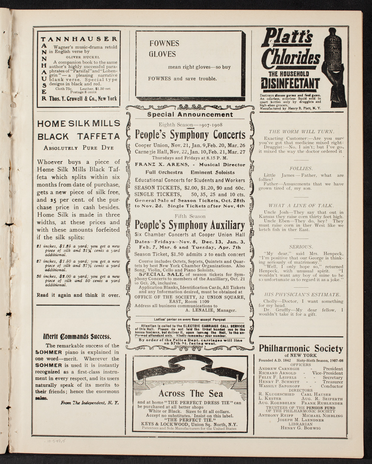 Meeting: Metropolitan Street Railway Association, October 5, 1907, program page 9