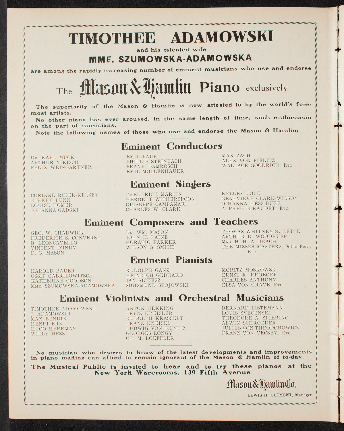 Royal Kronoberg Regimental Band, May 3, 1908, program page 10