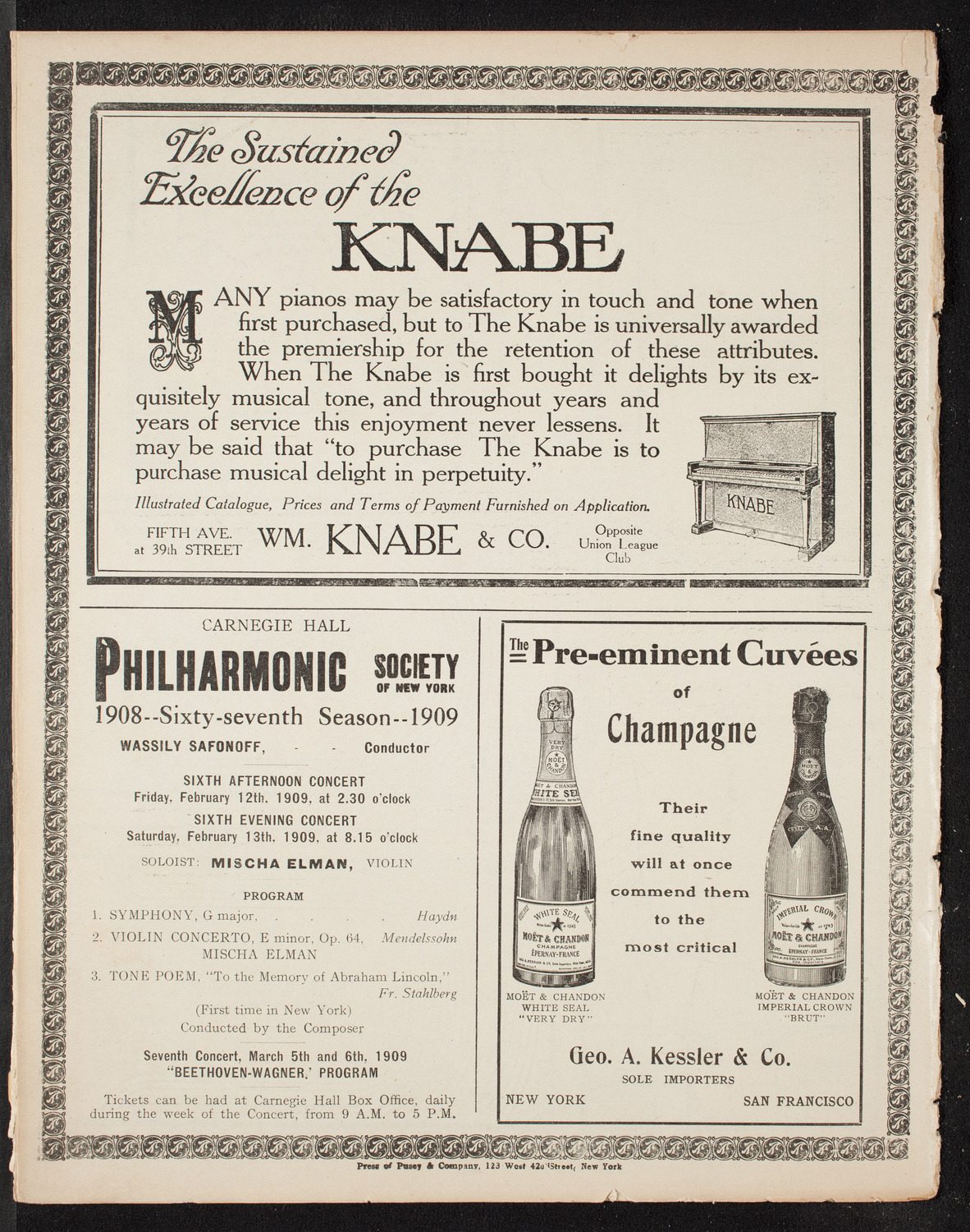 Ben Greet Players with New York Symphony Orchestra: Mendelssohn Centennial Festival, February 1, 1909, program page 12