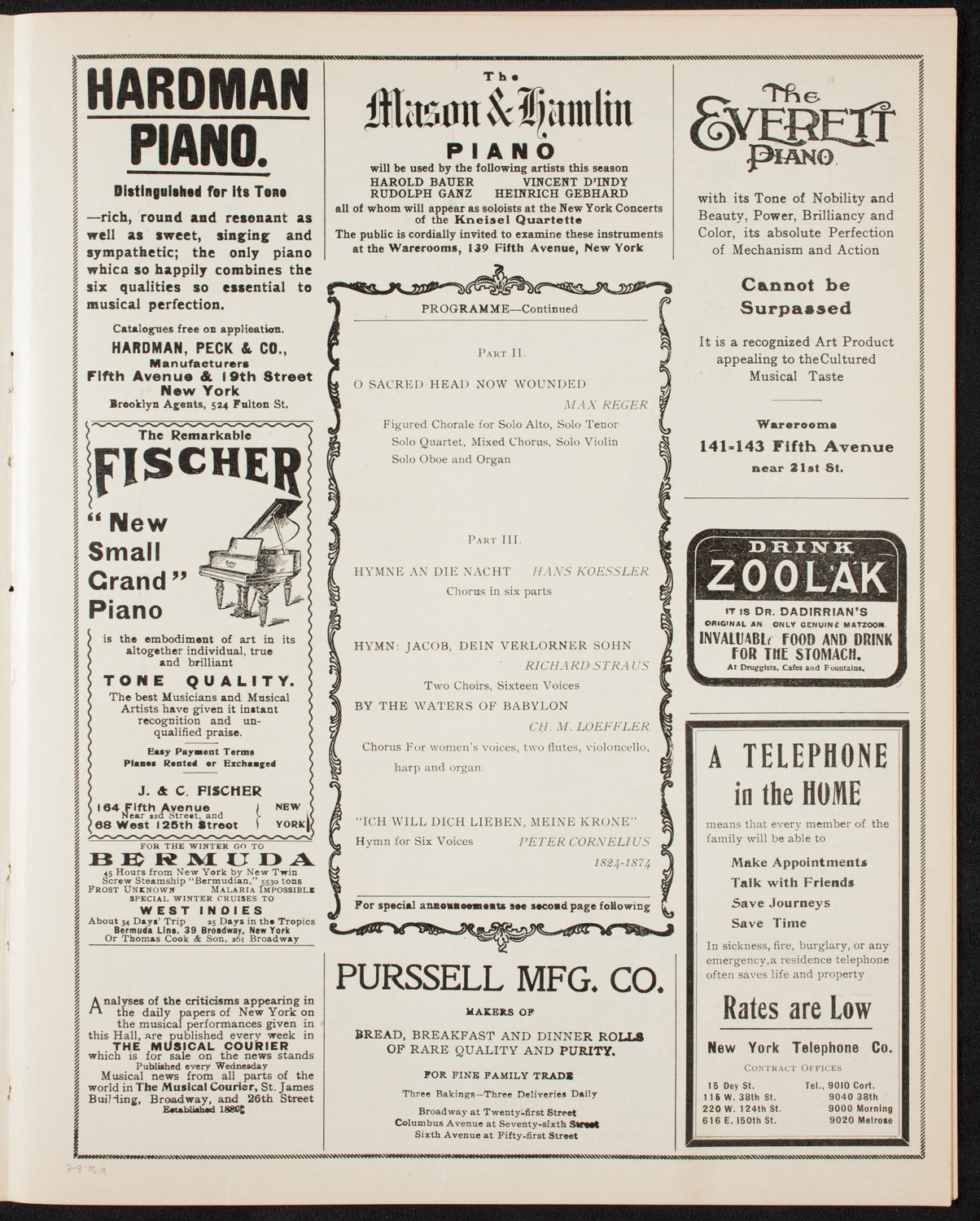 Musical Art Society of New York, March 8, 1906, program page 7