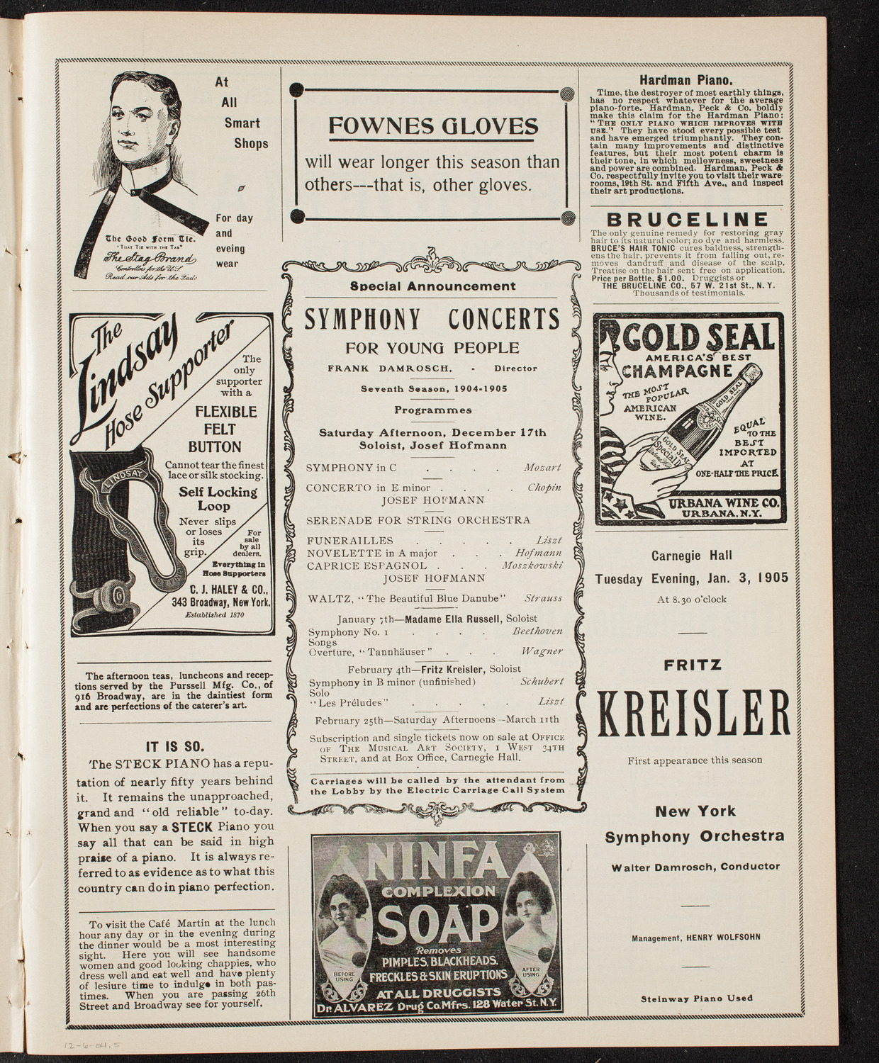 Vladimir de Pachmann, Piano, December 6, 1904, program page 9