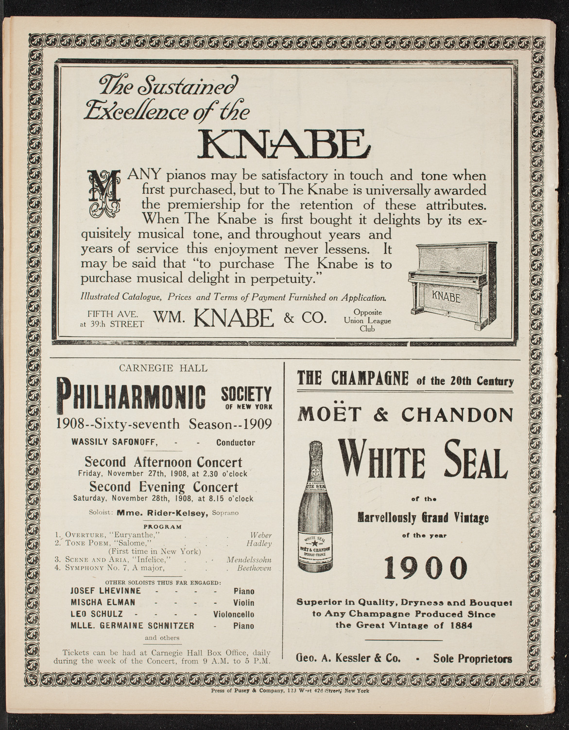Isadora Duncan, Dancer, with the New York Symphony Orchestra, November 18, 1908, program page 12