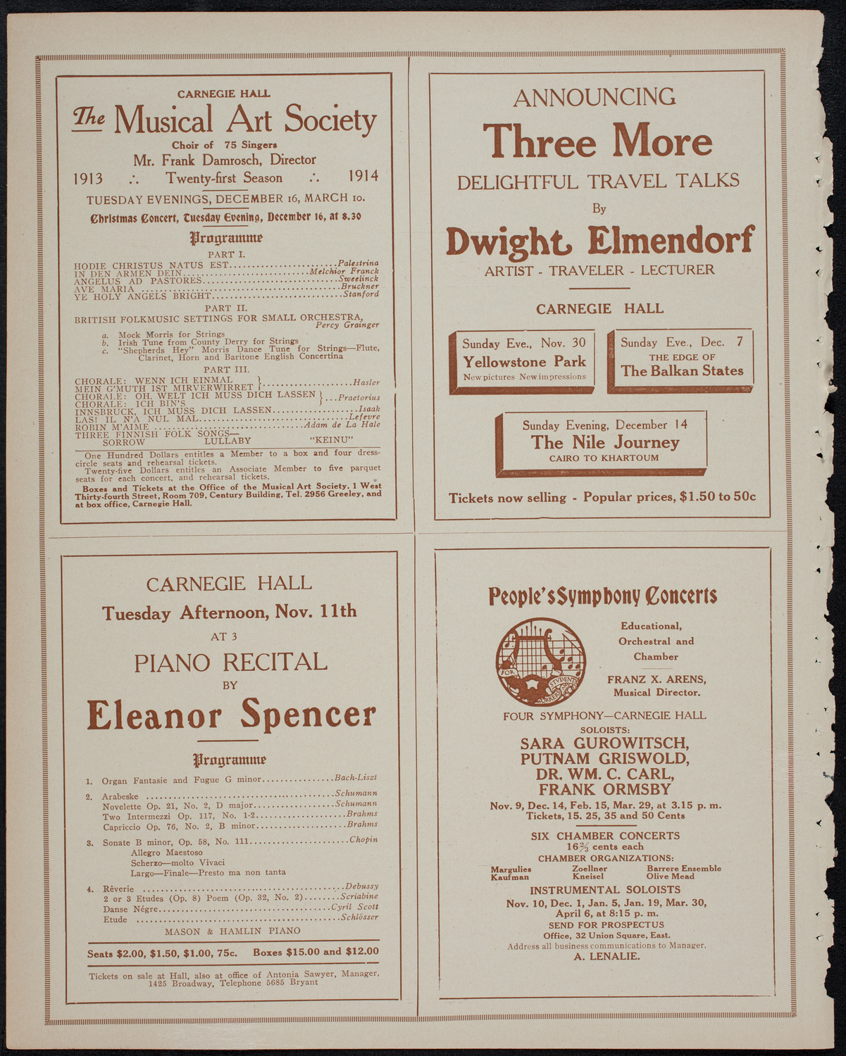 Elmendorf Lecture: Southern India, November 2, 1913, program page 8