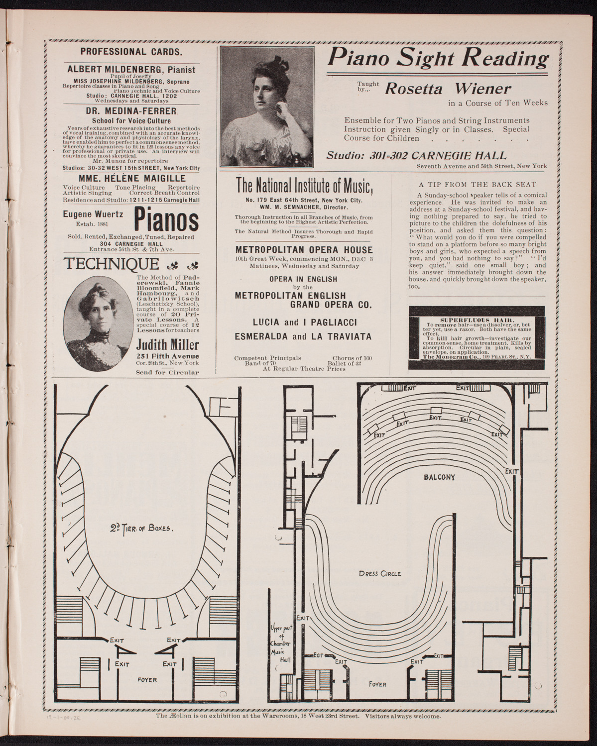 Benefit: St. Mark's Hospital, December 1, 1900, program page 3