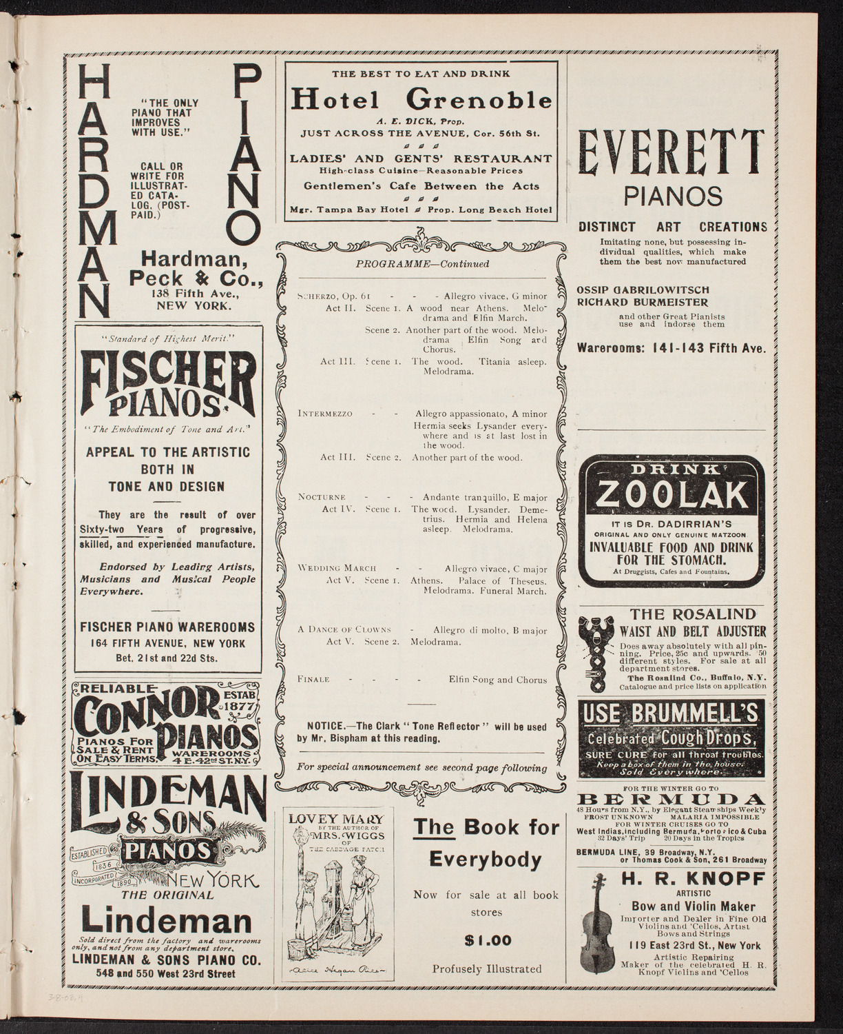 David Bispham Sunday Concert, March 8, 1903, program page 7