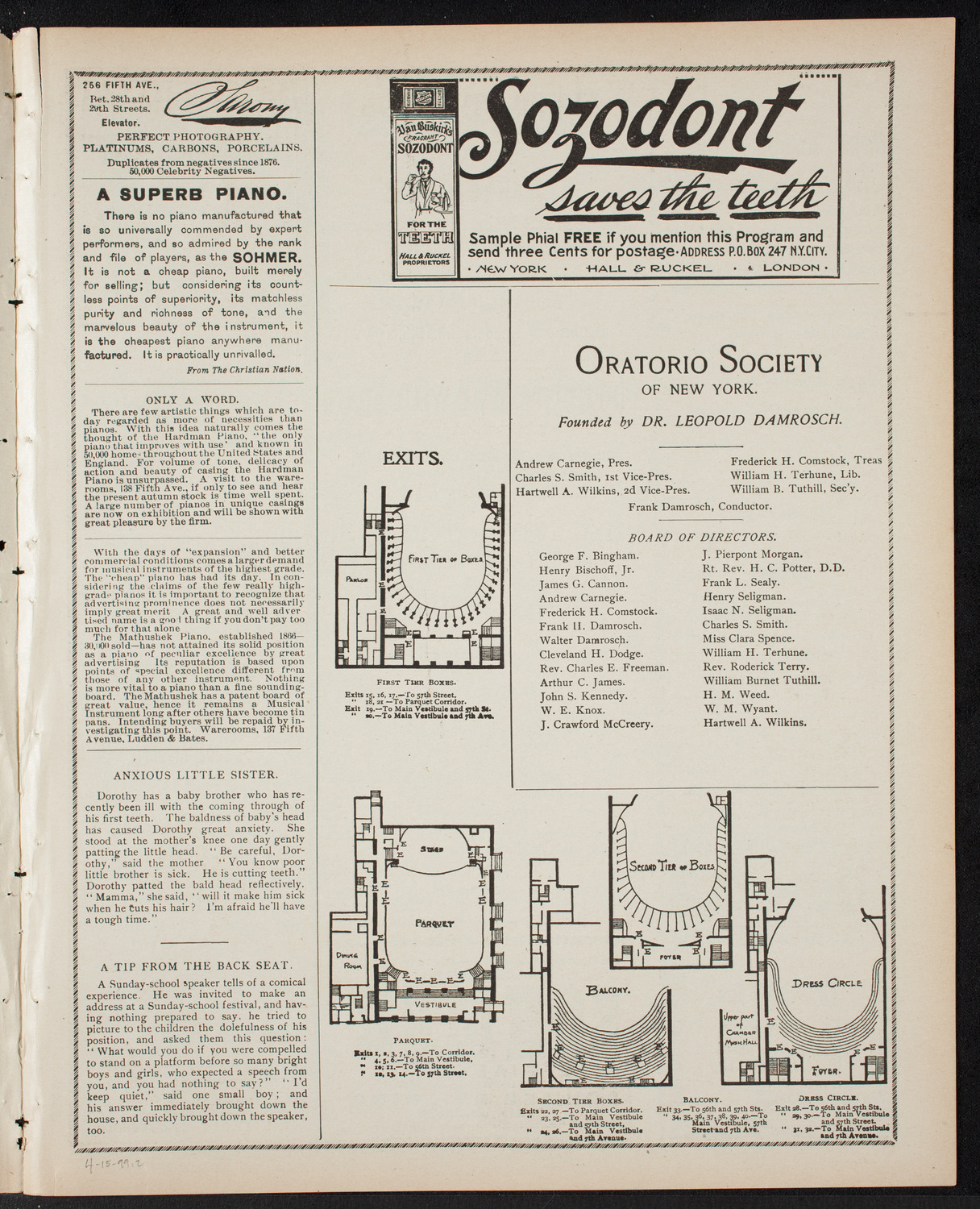 Elmendorf Lecture: The Entire War with Spain in Cuba, April 15, 1899, program page 3