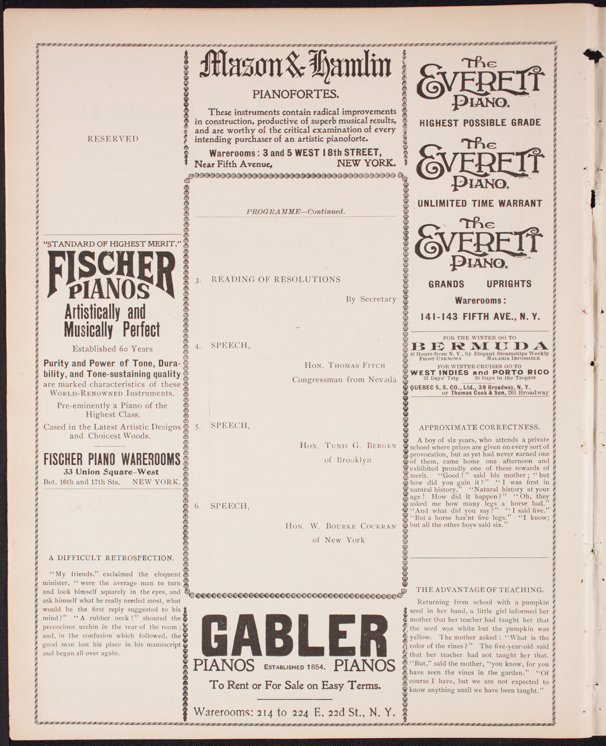 Mass Meeting: Sympathy for the Boers, October 11, 1899, program page 6