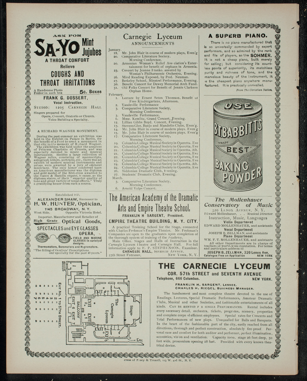 Mr. John Blair's Course of Modern Plays, January 17, 1900, program page 4