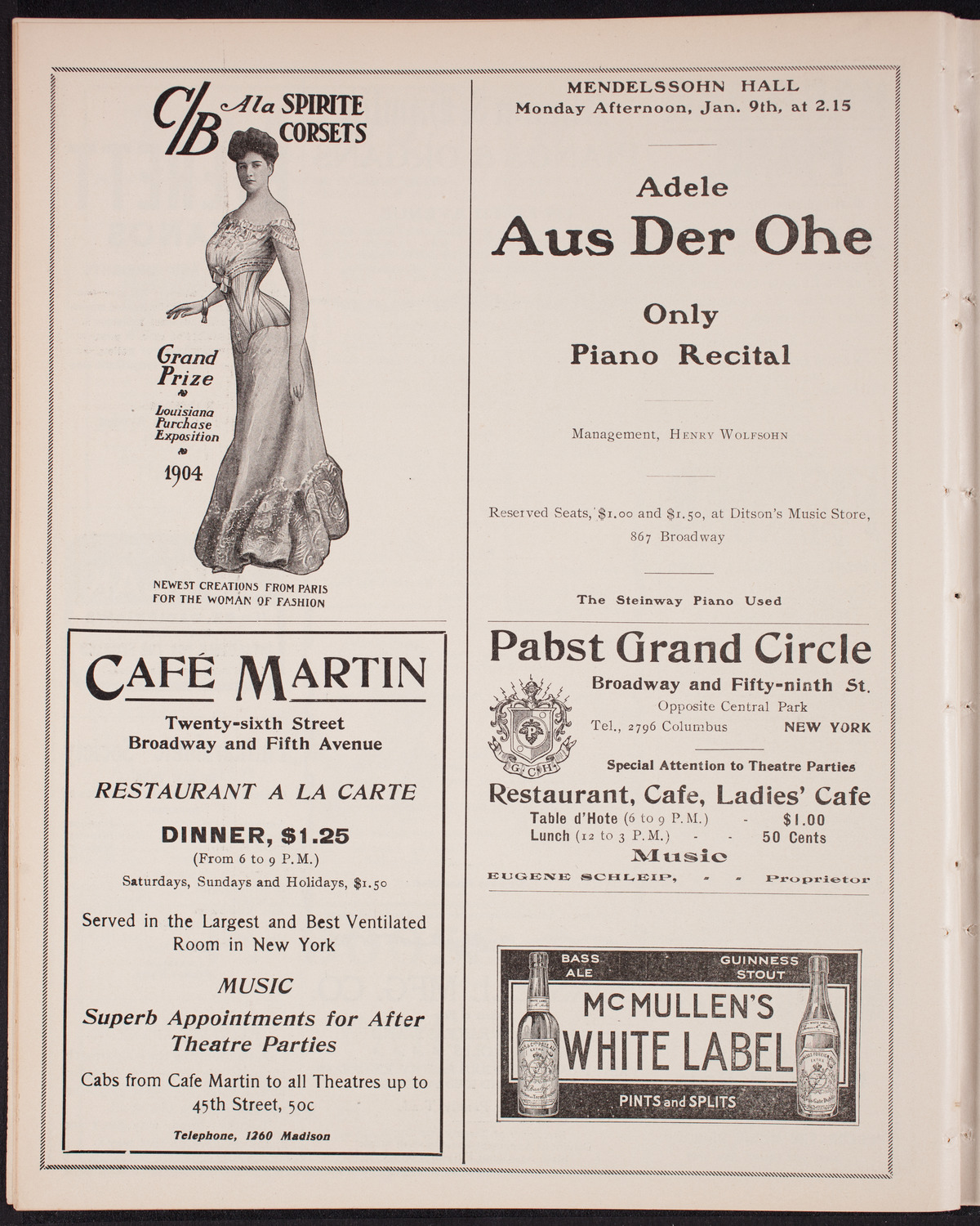 Musical Art Society of New York, December 15, 1904, program page 8