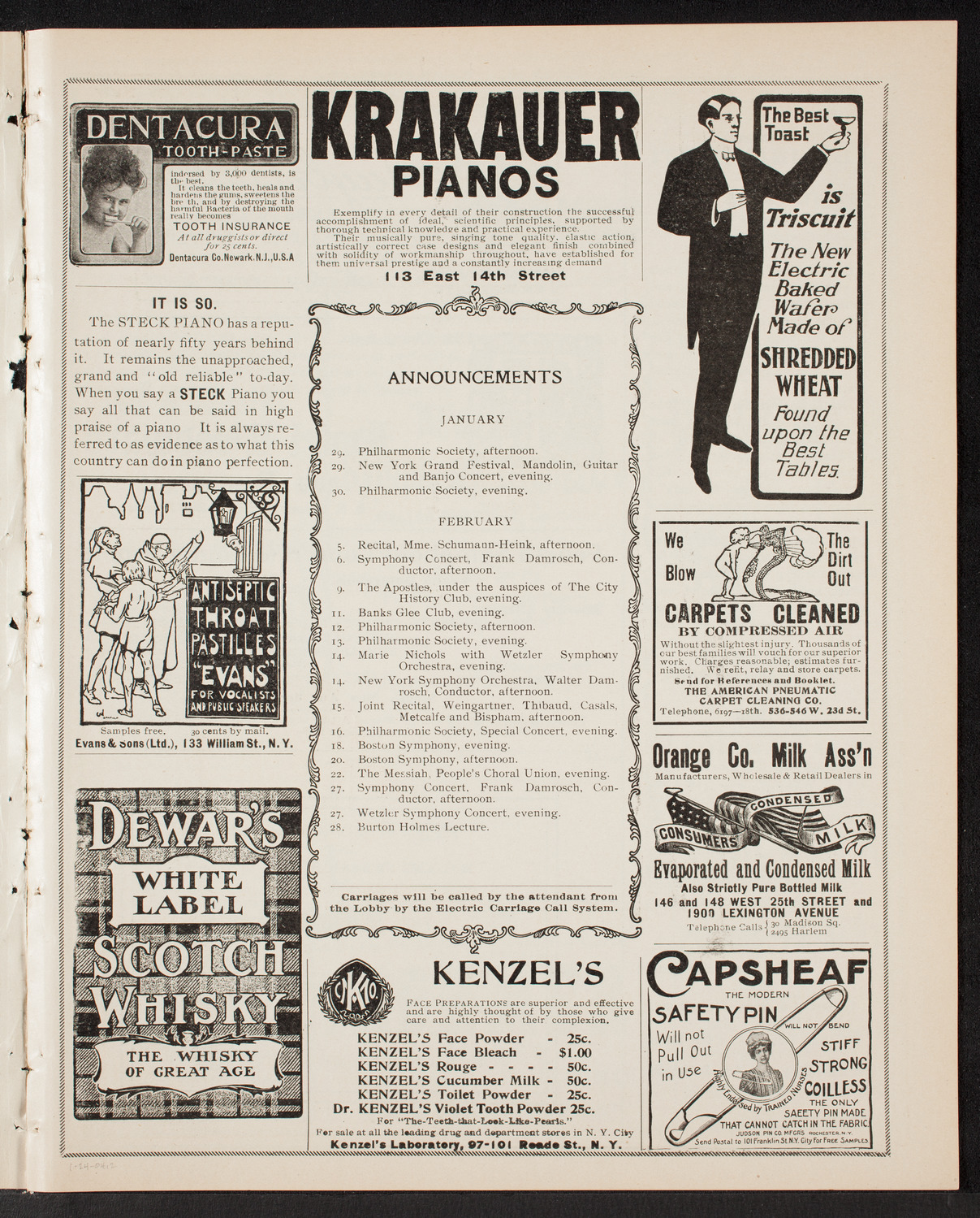 New York Symphony Orchestra, January 24, 1904, program page 3
