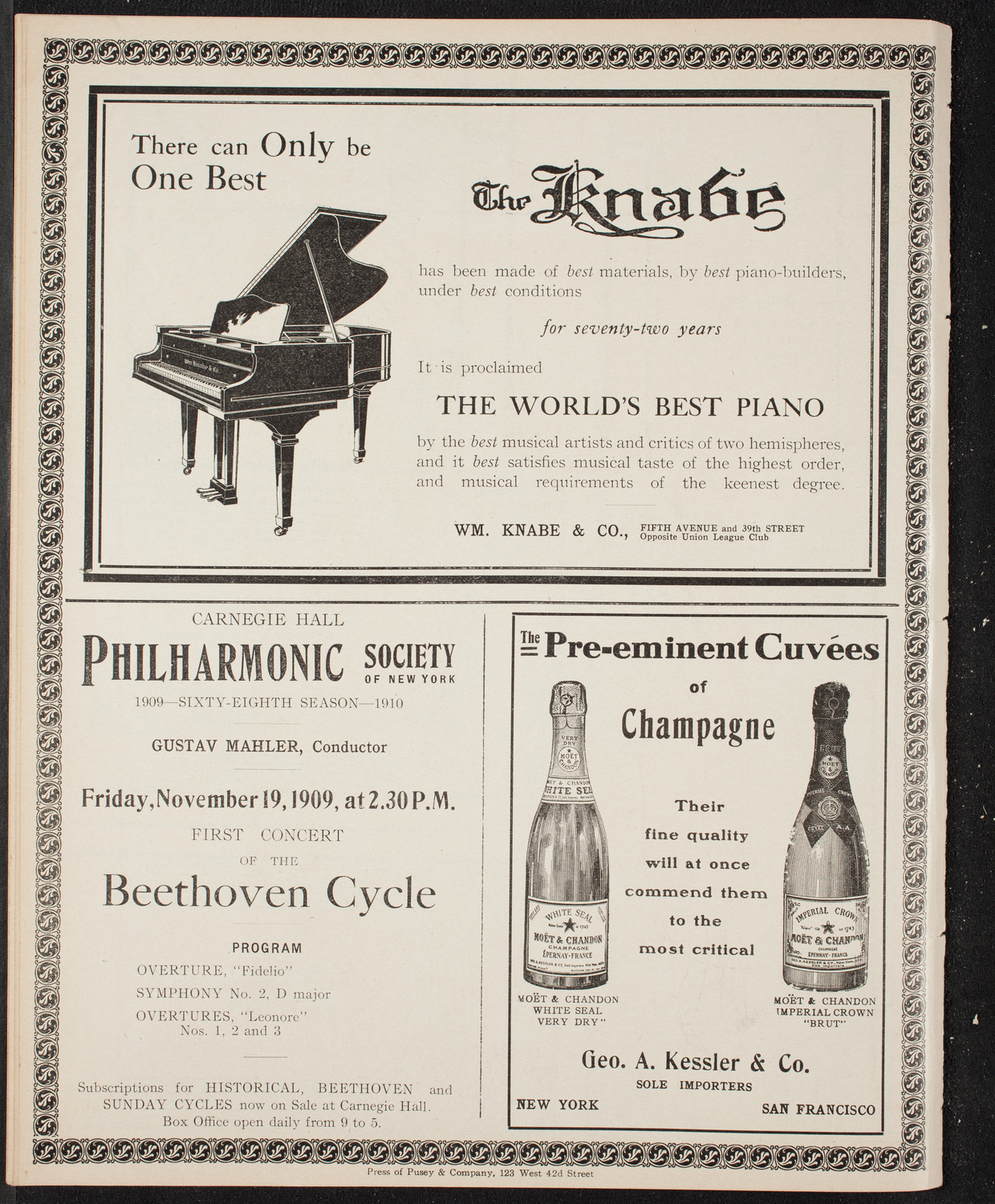 Boston Symphony Orchestra, November 11, 1909, program page 12