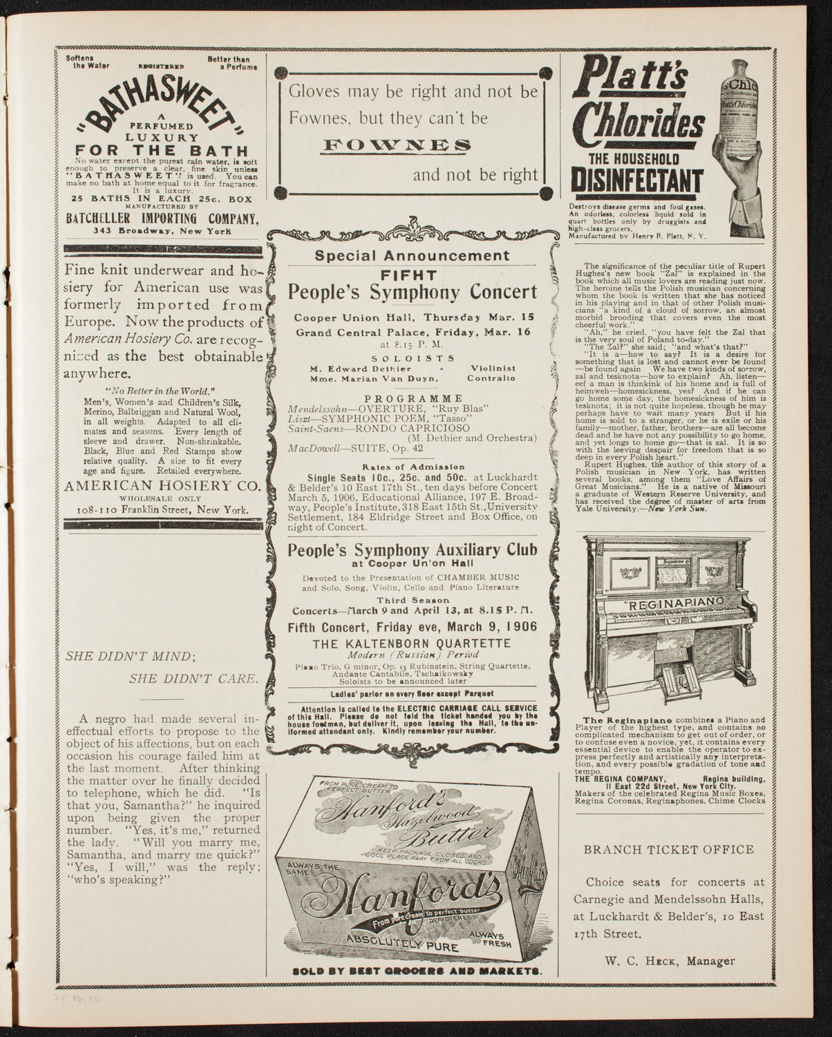 Elmendorf Lecture: Sahara, March 11, 1906, program page 9