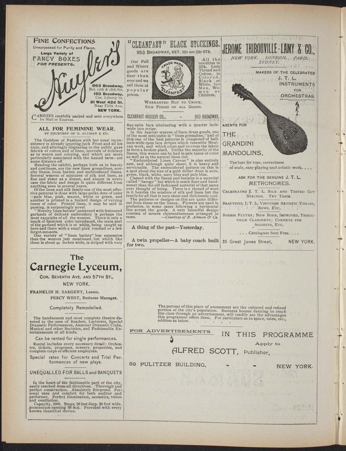 Alexandria Herzberg, March 16, 1897, program page 4