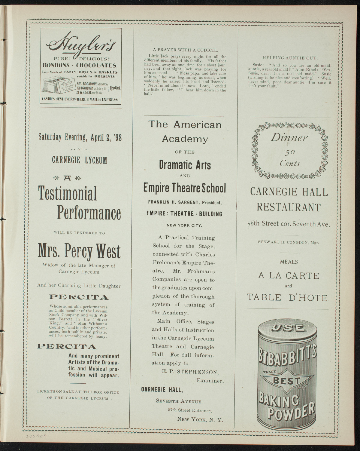 The People's Institute/ Lecture: Labor Problems, March 25, 1898, program page 7