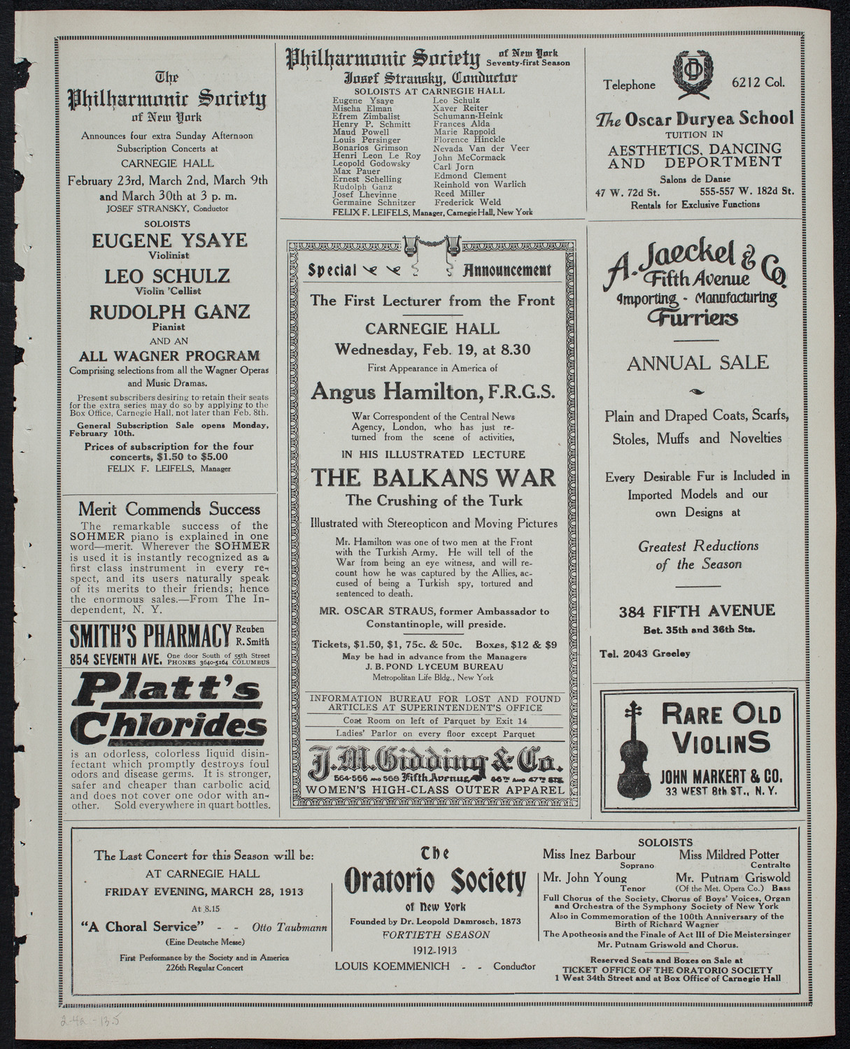 Clara Butt and Kennerley Rumford, February 4, 1913, program page 9