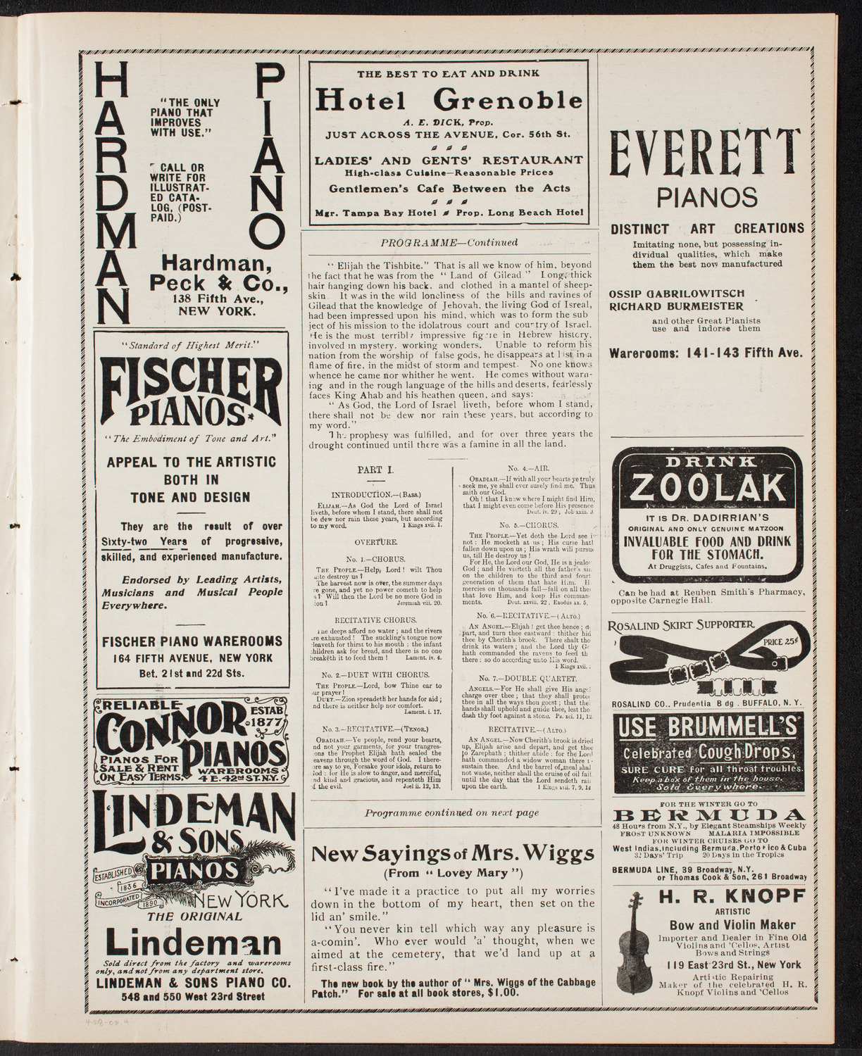 New York Festival Chorus, April 28, 1903, program page 7