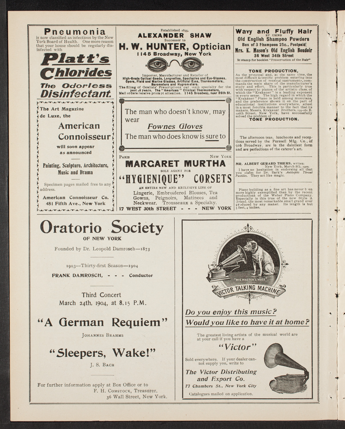 Ernestine Schumann-Heink, Mezzo-Soprano, February 5, 1904, program page 2