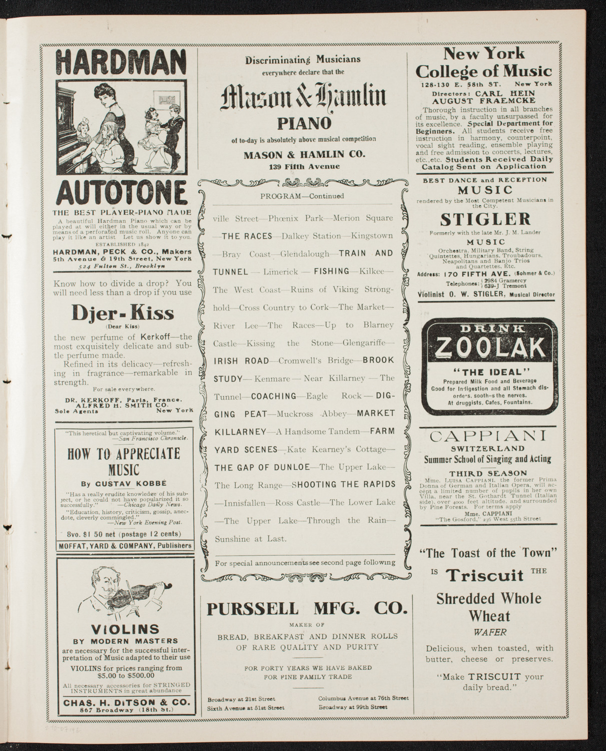 Elmendorf Lecture: Ireland, February 10, 1907, program page 7