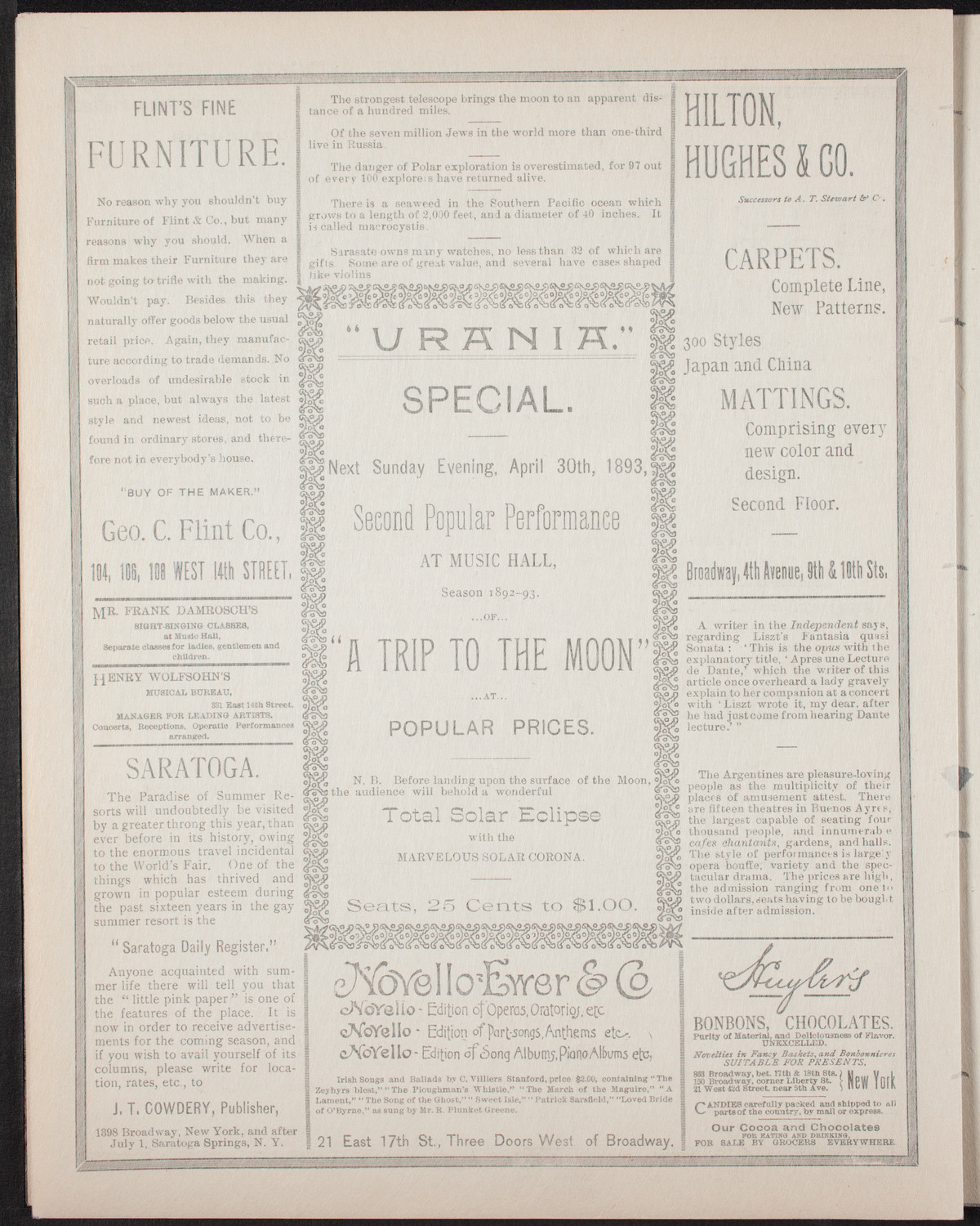 Graduation: College of Pharmacy of the City of New York, April 26, 1893, program page 6