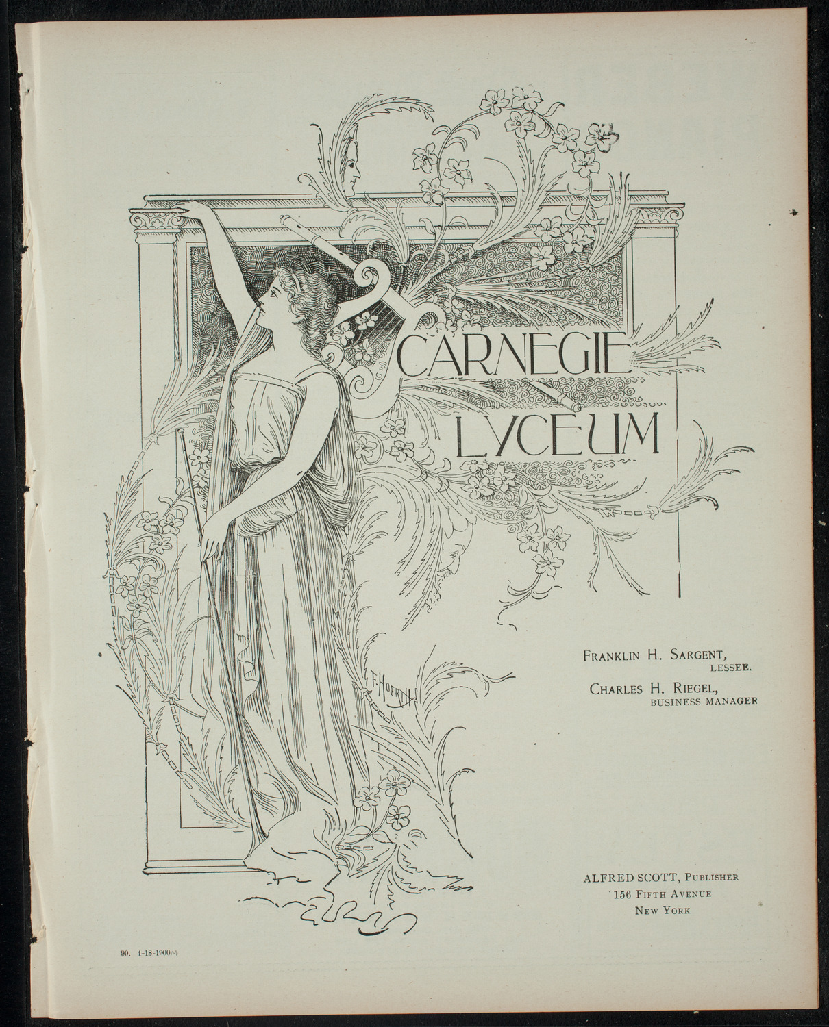 American Academy of Dramatic Arts Private Dress Rehearsal, April 18, 1900, program page 1