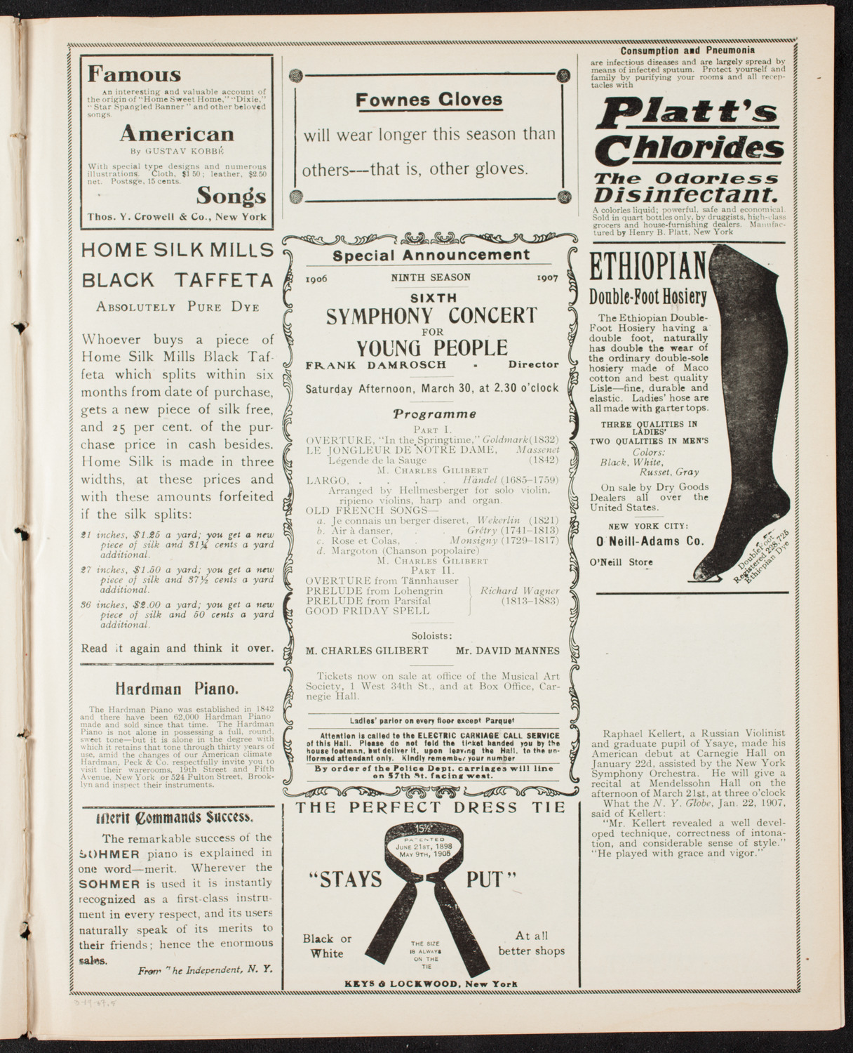 Oratorio Society of New York, March 19, 1907, program page 9