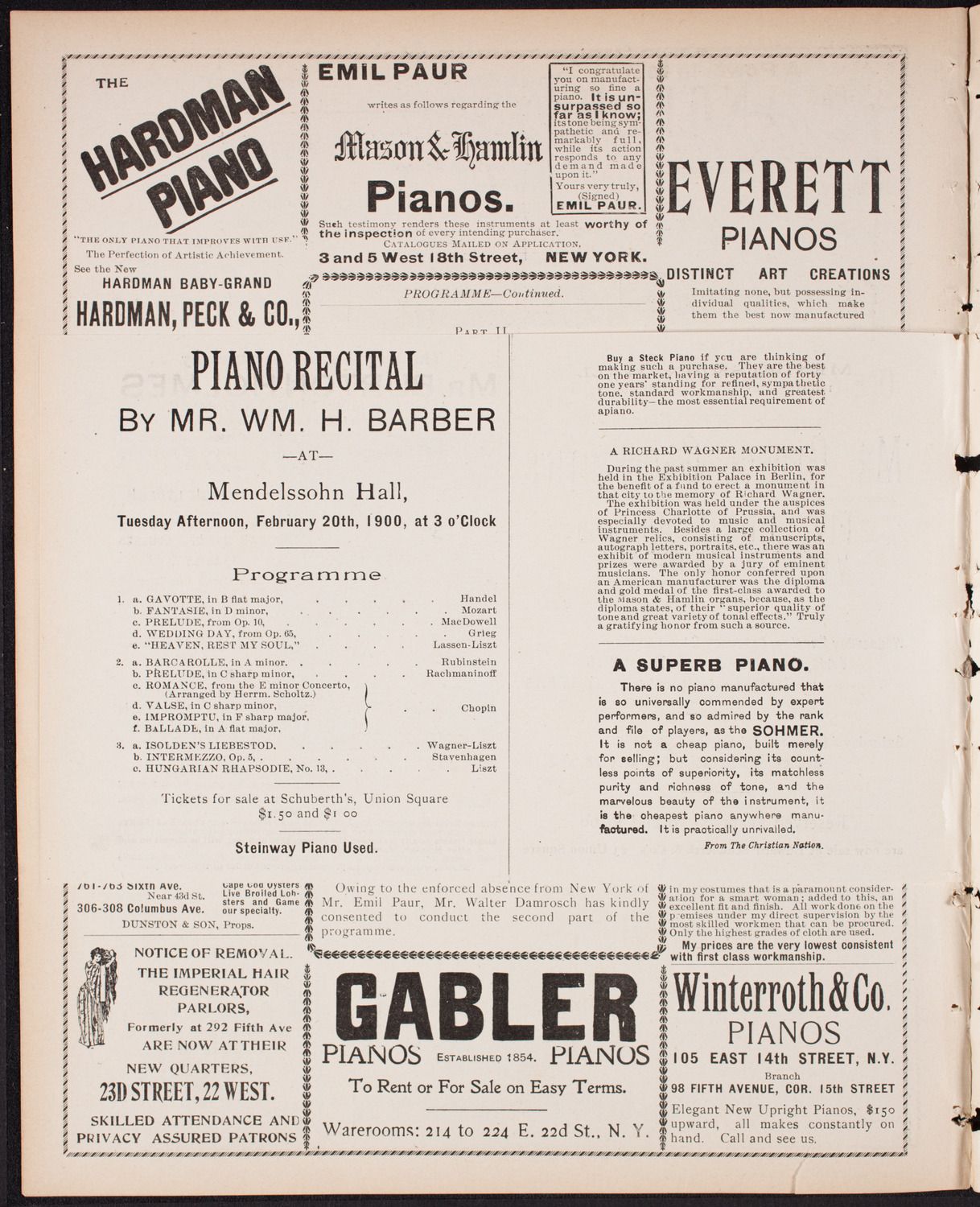 Benefit: Dewey Arch Fund, February 6, 1900, program page 8