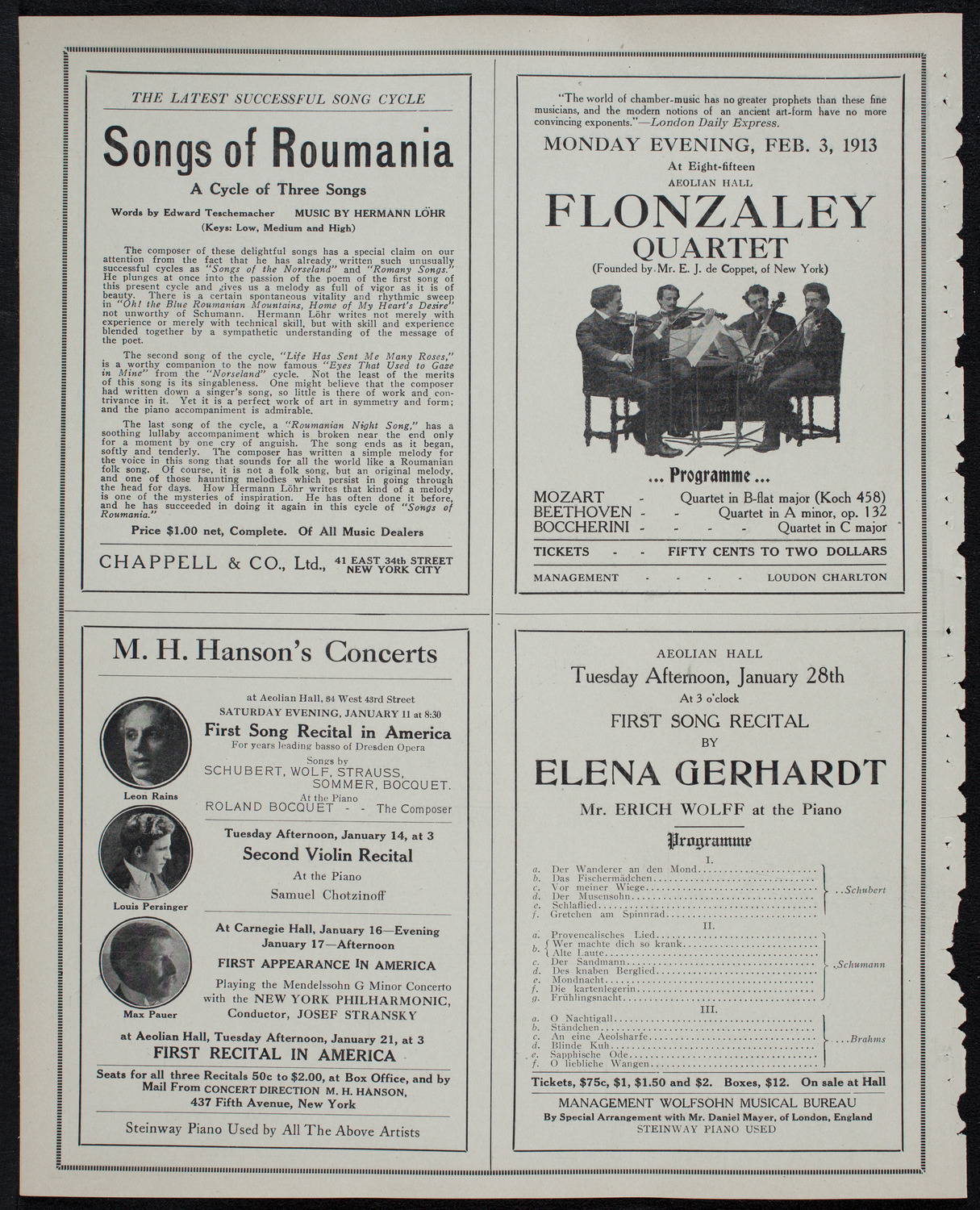 Clara Butt and Kennerley Rumford, January 14, 1913, program page 10